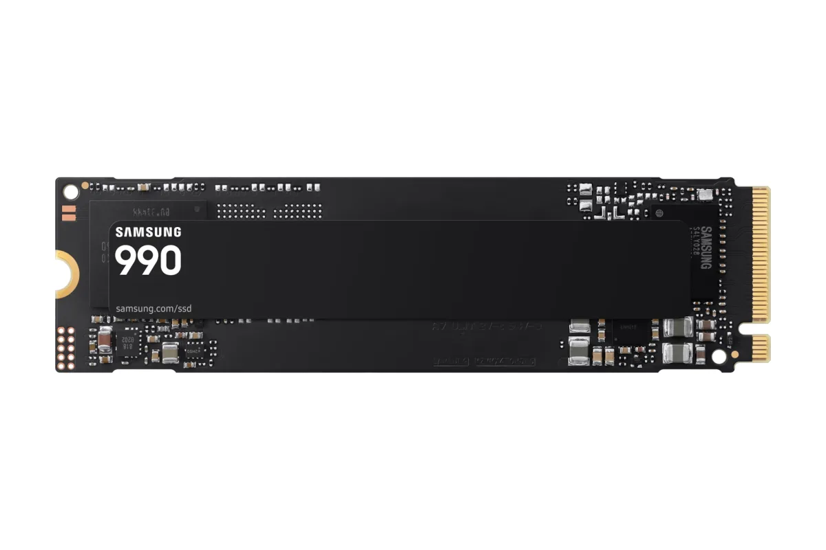 Samsung 990 MZ-V9V1T0BW - SSD - encrypted - 1 TB - internal - M.2 2280 - PCIe 4.0 x4 (NVMe) - 256-bit AES - TCG Opal Encryption 2.0 - black