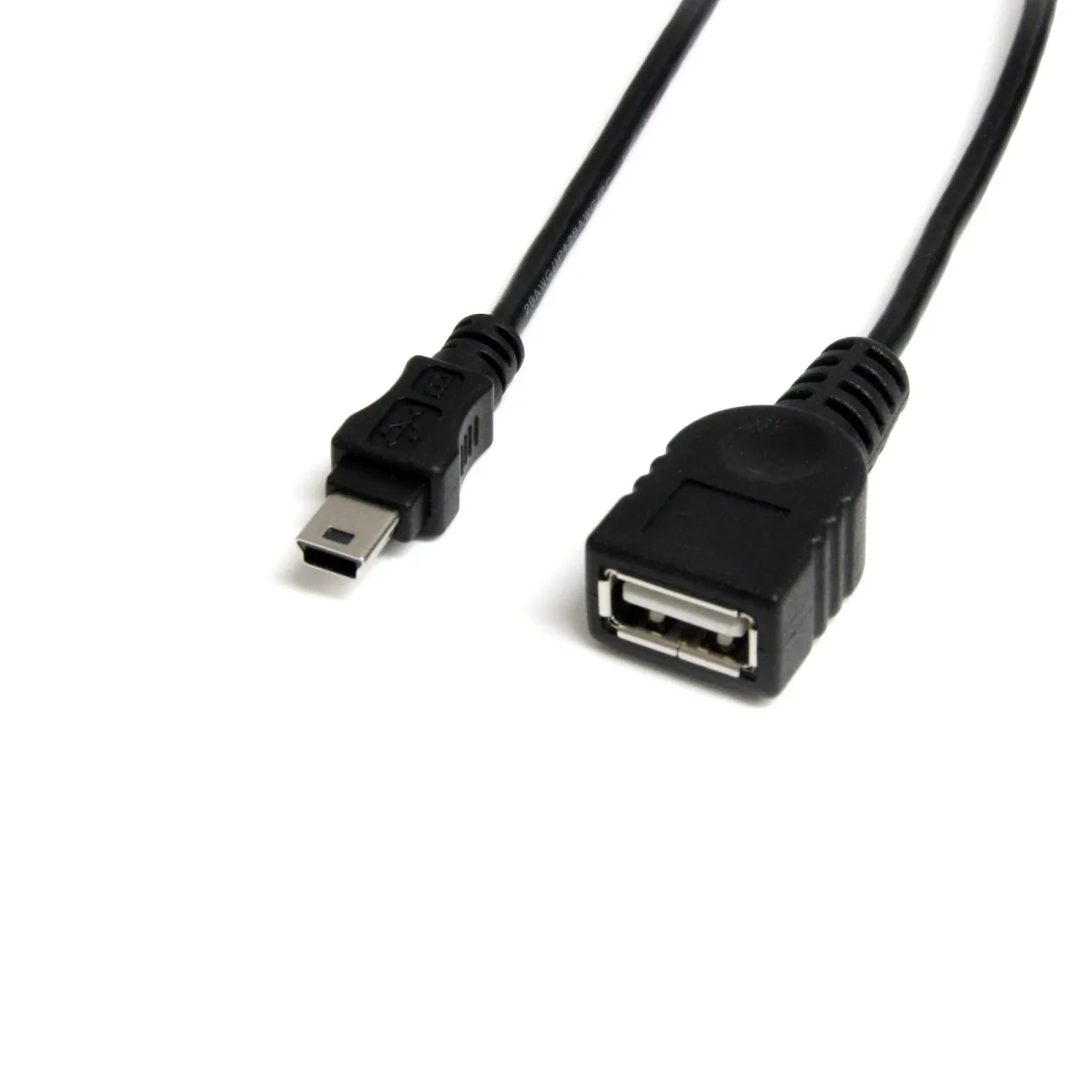 StarTech 1 ft Mini USB 2.0 Cable - USB A to Mini B F/M - USB cable - USB (F) to mini-USB Type B (M) - USB 2.0 - 1 ft - black - USBMUSBFM1 - USB cable - USB (F) to mini-USB Type B (M) - USB 2.0 - 30 cm - black