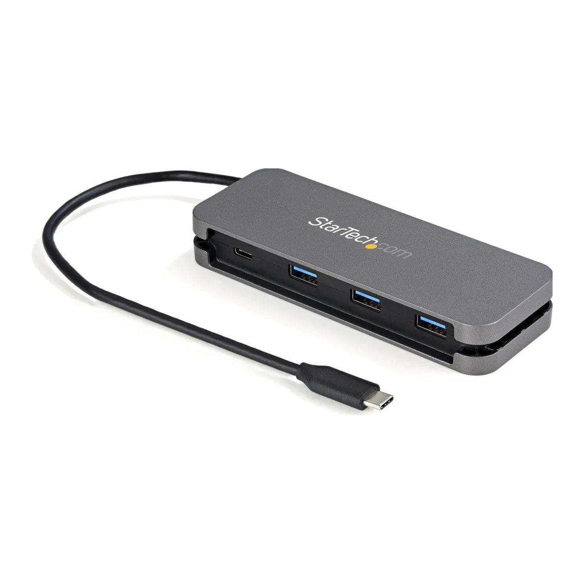 Startech 4 Port USB C Hub - 3x USB-A/1xUSB-C - 5Gbps USB 3.0 Type-C Hub (3.2 Gen 1) - Bus Powered - 11.2" Cable w/ Cable Management (HB30CM3A1CB) - Hub - 3 x USB 3.2 Gen 1 + 1 x USB-C 3.2 Gen 1 - desktop