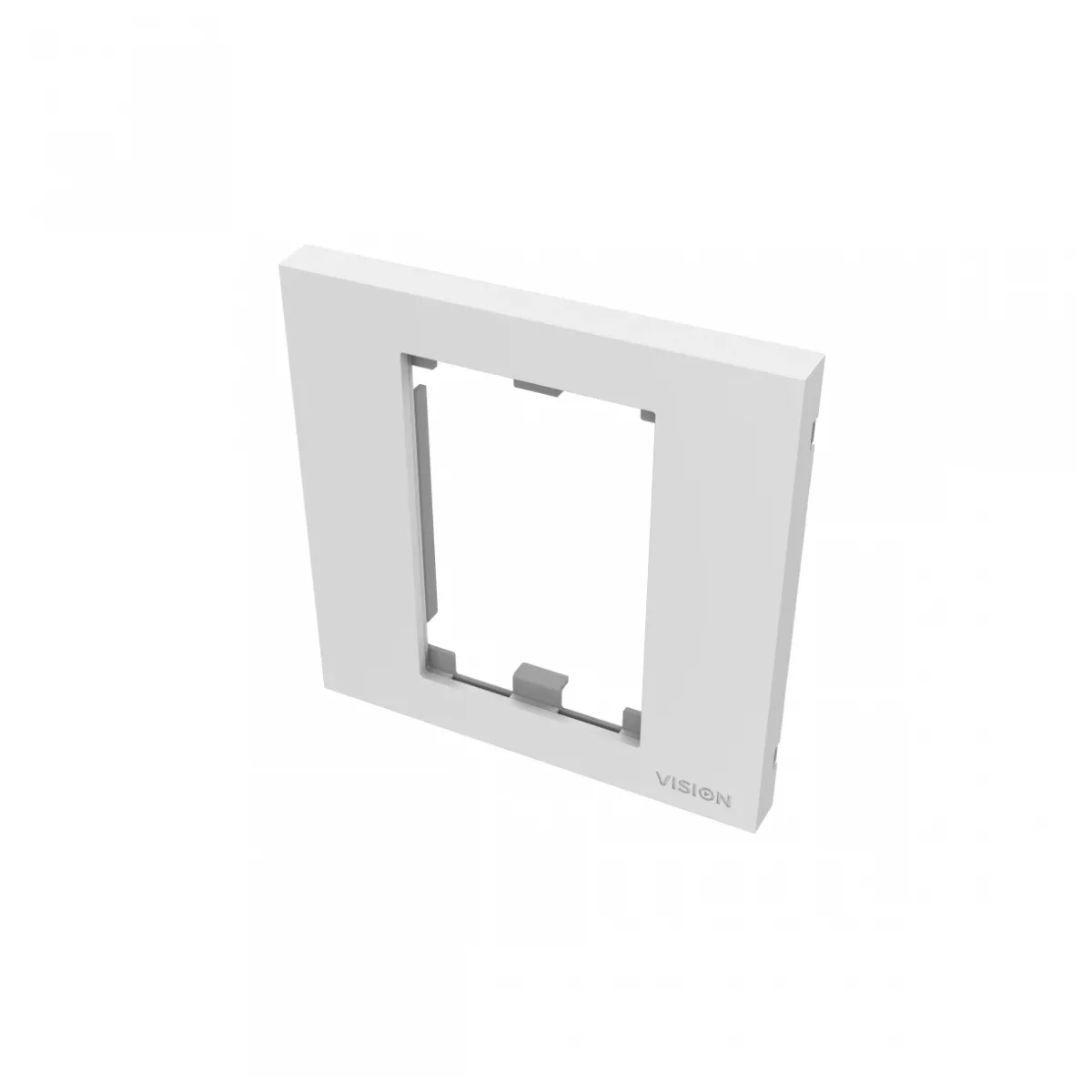 Modular AV faceplate component - single-gang UK surround - frame which accommodates two modules - fits to tc3 backbox1g or any standard single-gang UK backbox (pattress) - 86 x 86 mm - plastic - white