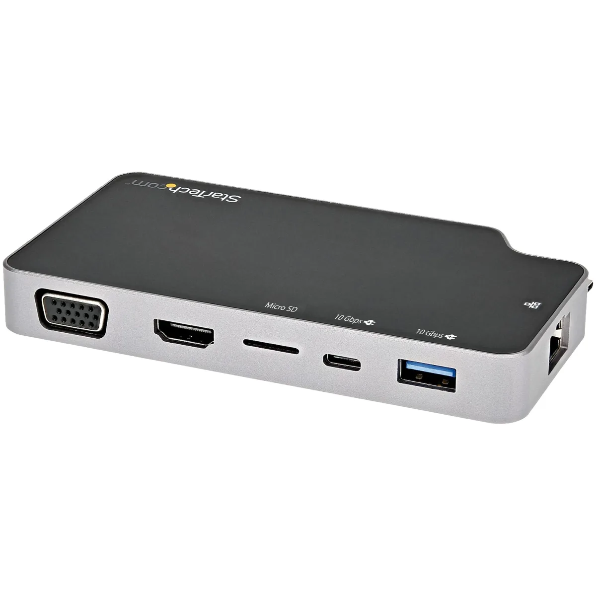 Startech USB C Multiport Adapter, USB-C to 4K HDMI or VGA Display/Video/Monitor with 100W Power Delivery Pass-through, 10Gbps USB Hub, MicroSD, Ethernet, USB 3.1 Gen 2 Type-C Mini Dock - Works w/ Thunderbolt 3 (CDP2HVGUASPD)