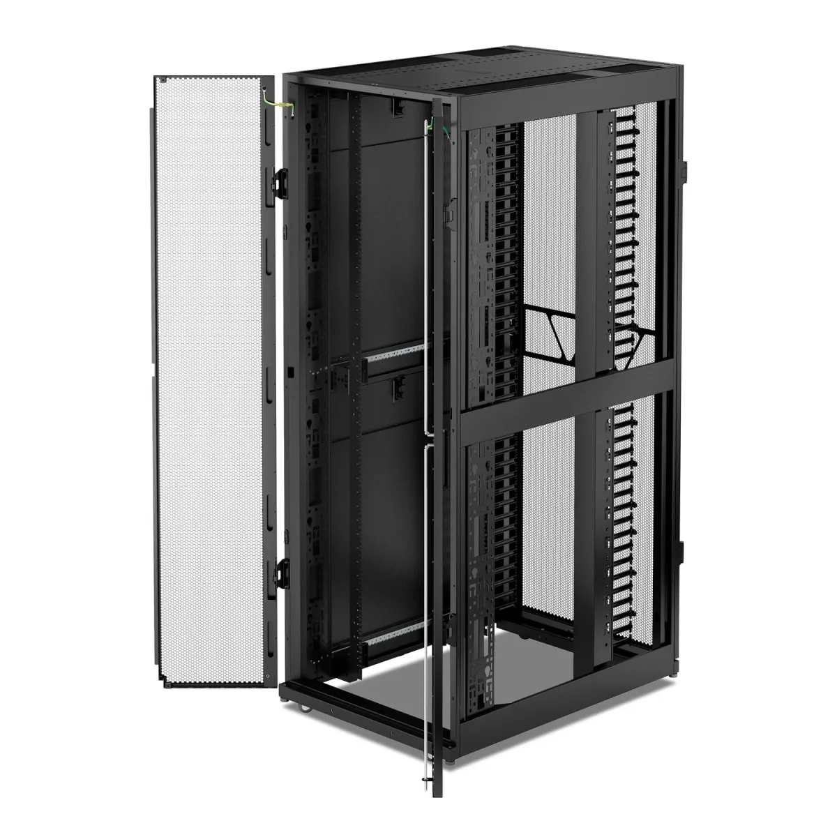 APC NetShelter SX - Rack cabinet - 1991H x 750W x 1070D mm, with sides - floor-standing - black - 42U - 19" - TAA Compliant - for P/N: SMT3000RMI2UC, SMX2KR2UNCX145, SRT3000RMXLA-NC, SRT3000RMXLT-NC, SRT5KRMXLTUS