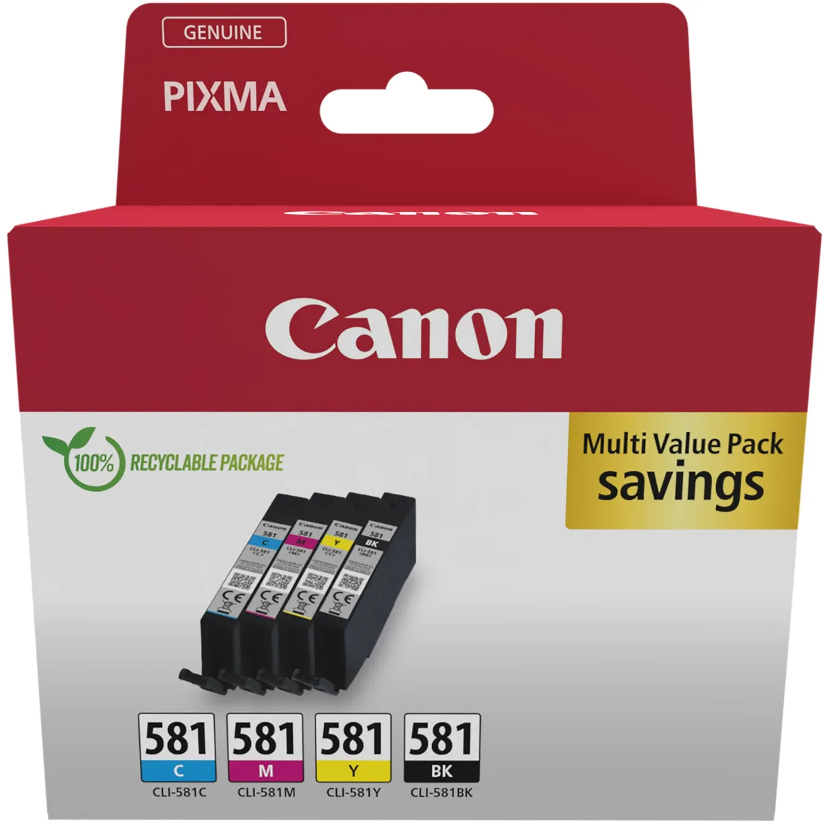 Canon CLI-581 BK/C/M/Y Multi Pack - 4-pack - 5.6 ml - black, yellow, cyan, magenta - original - box - ink tank