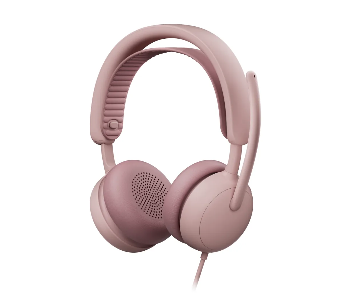 Logitech Zone Wired 2 for Business - Headset - on-ear - wired - active noise cancelling - rose - Certified for Microsoft Teams
