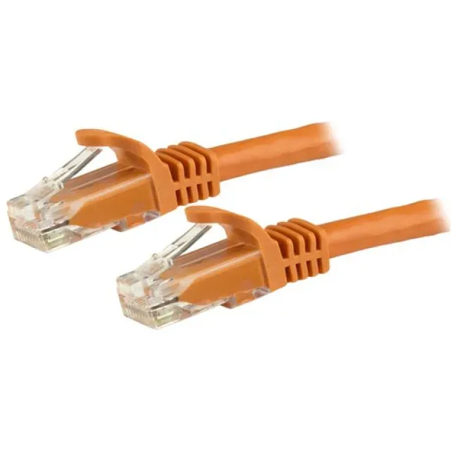 Startech 1.5m CAT6 Ethernet Cable, 10 Gigabit Snagless RJ45 650MHz 100W PoE Patch Cord, CAT 6 10GbE UTP Network Cable w/Strain Relief, Orange, Wiring is UL Certified/TIA - Category 6 - 24AWG (N6PATC150CMOR) - Patch cable - RJ-45 (M) to RJ-45 (M) - 1.5 m - UTP - CAT 6 - snagless - orange