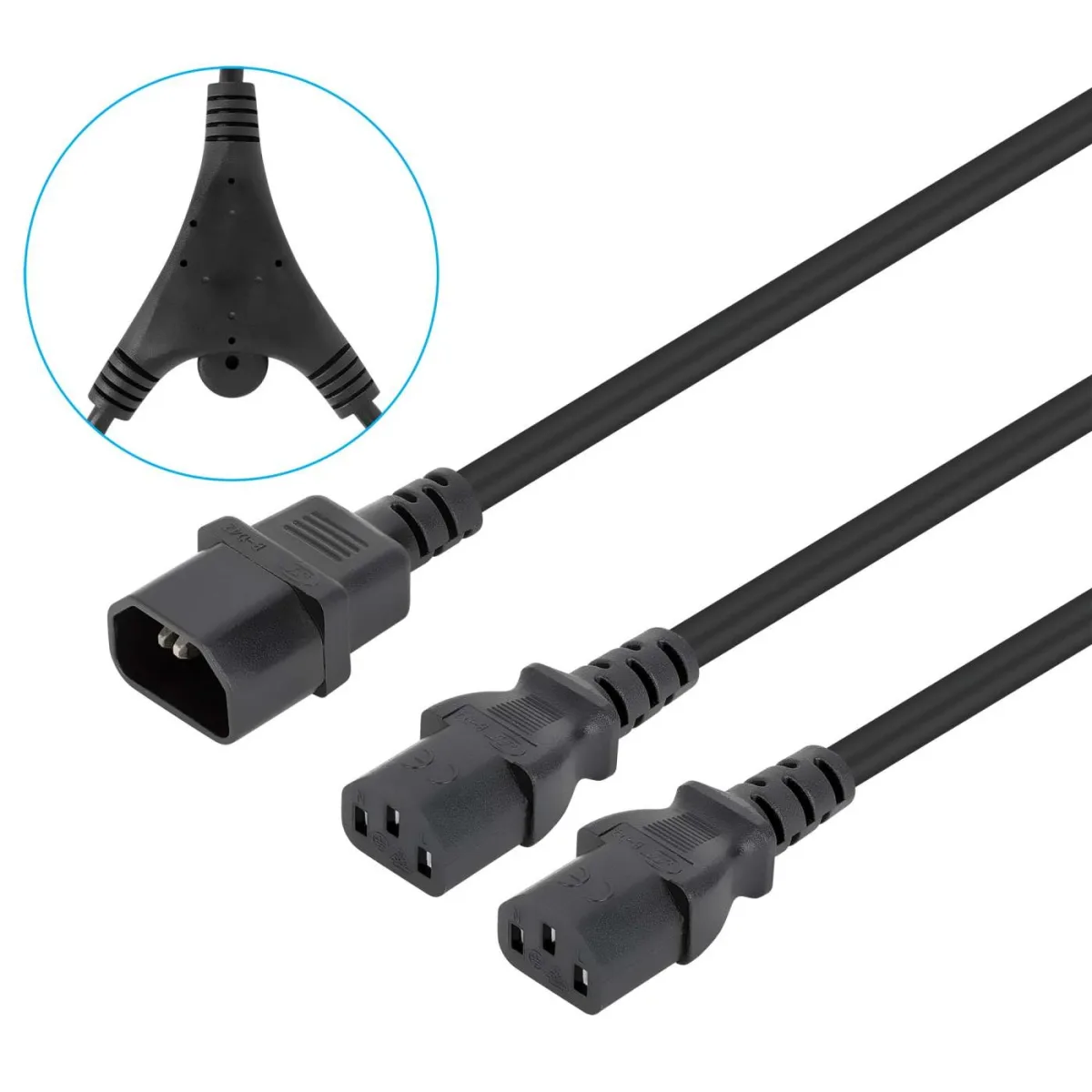 Manhattan 157469 Power Cable/Cord 2X Monitor/CPU C14/2X C13 M/F Kettle Lead 1.8M