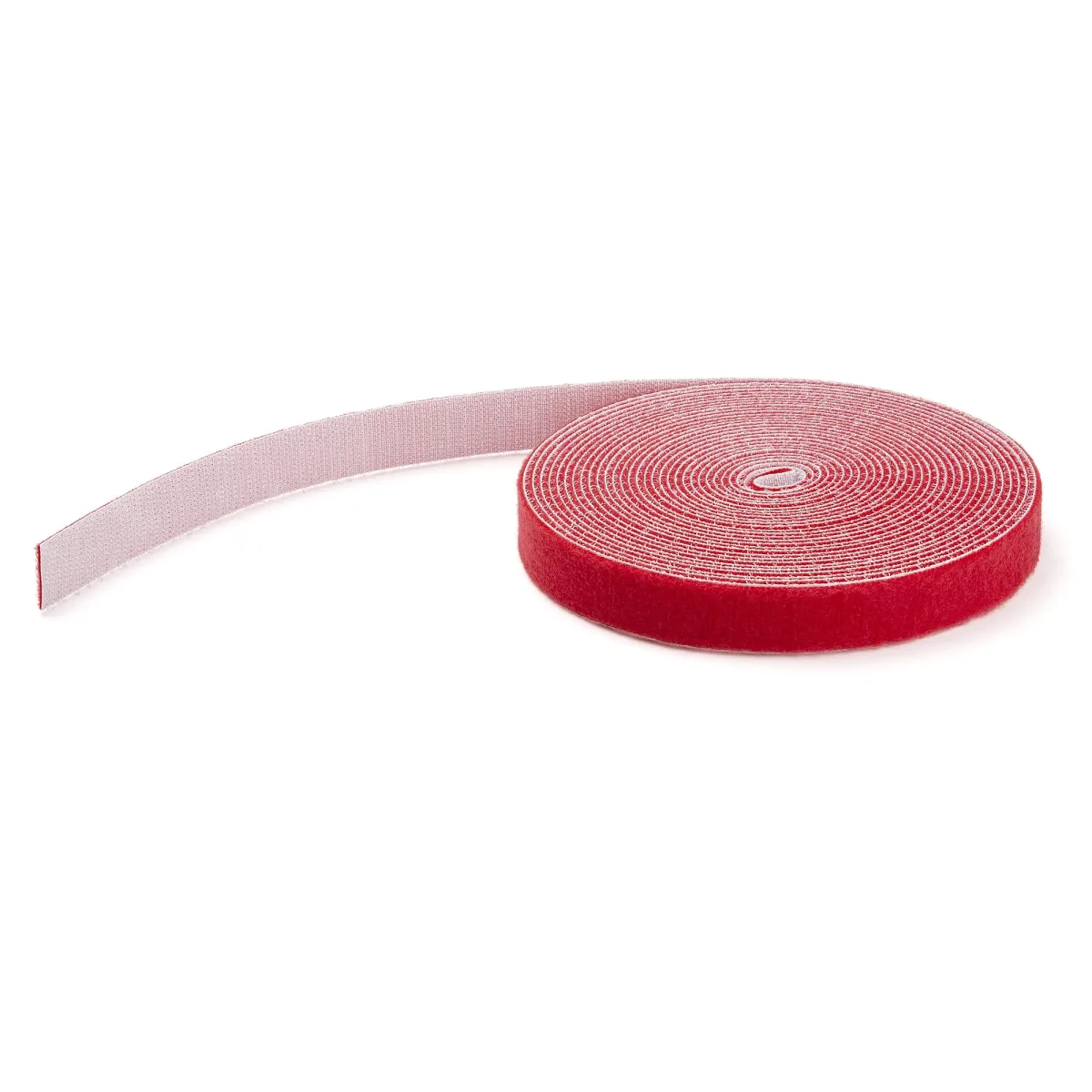 Startech 25ft Hook and Loop Roll, Cut-to-Size Reusable Cable Ties, Bulk Industrial Wire Fastener Tape / Adjustable Fabric Wraps Red / Resuable Self Gripping Cable Management Straps - Adjustable Loop Ties (HKLP25RD)