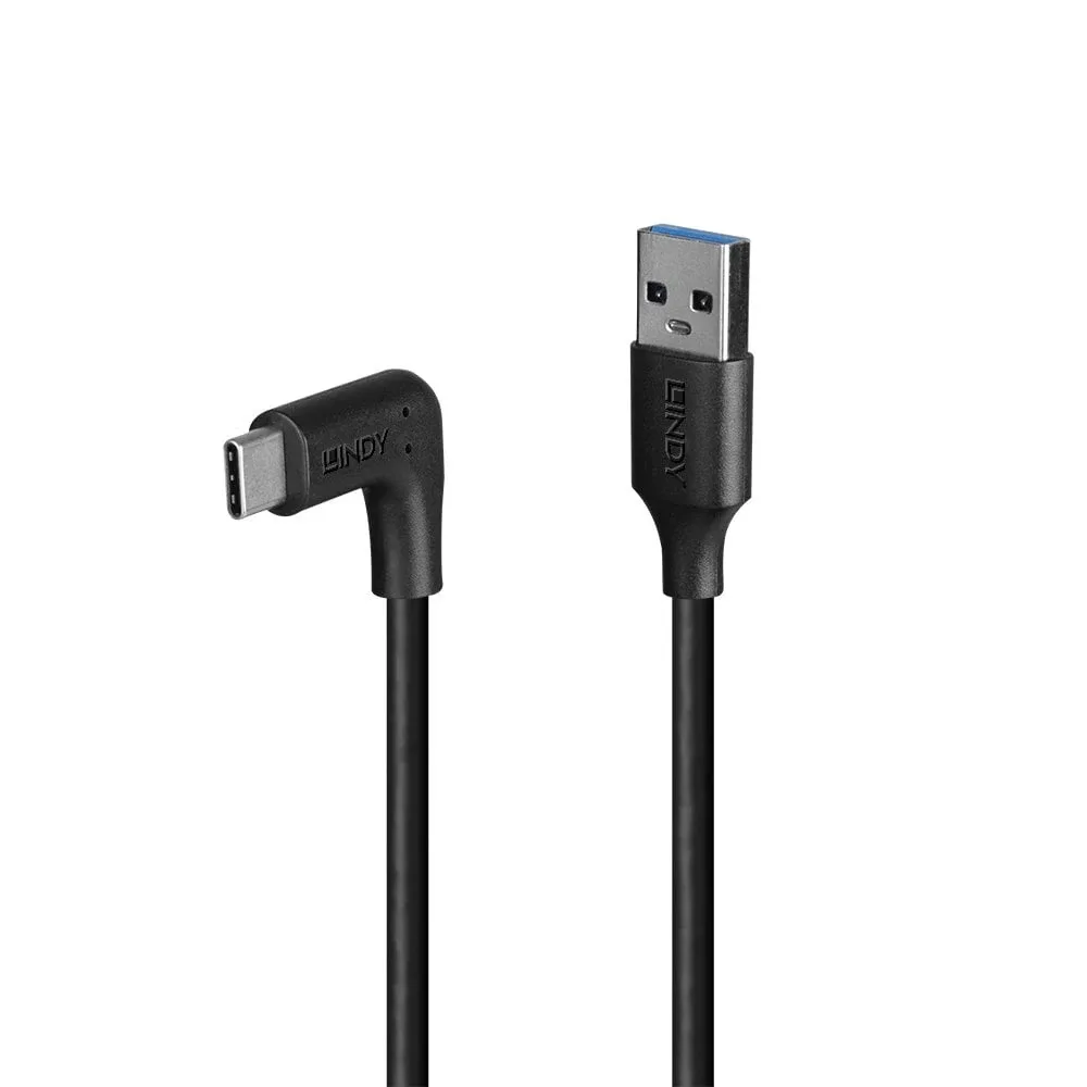 Lindy 32013 1M USB 3.2 Type a to C Cable 90 Right Angle