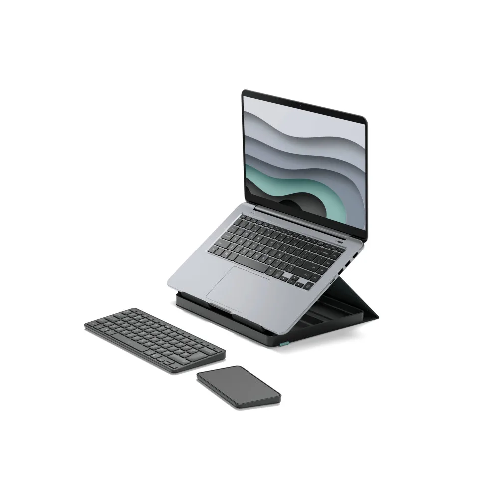 Logitech Casa Pop-Up Desk - Keyboard and touchpad set - wireless - Bluetooth LE - classic chic