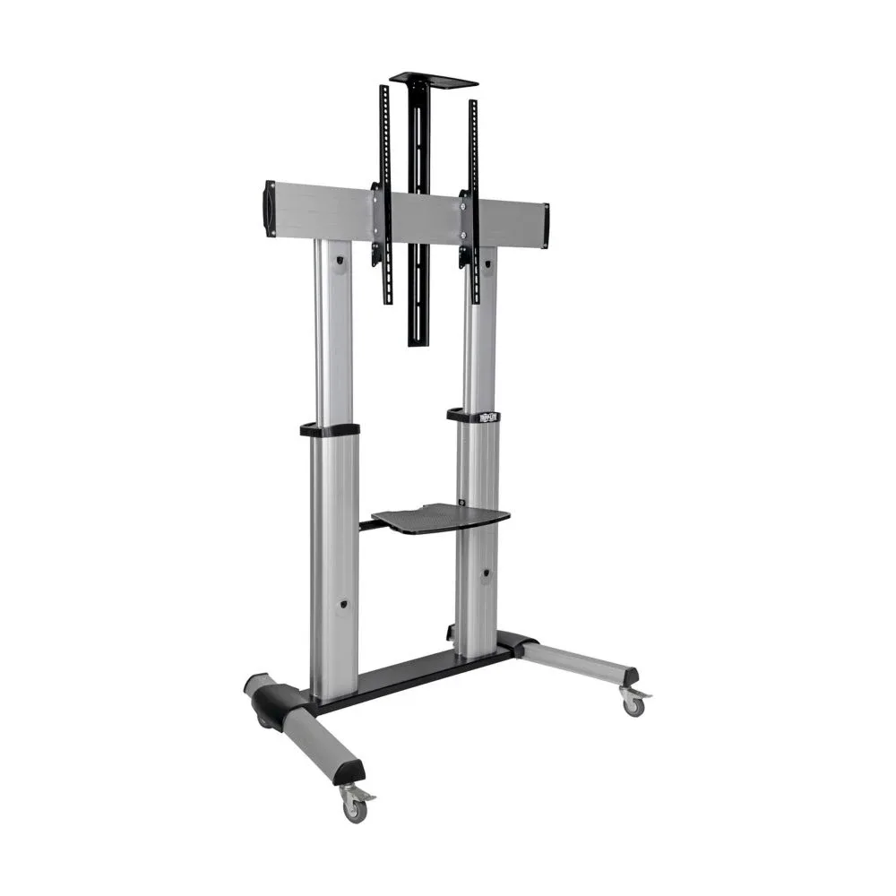 Eaton Tripp Lite Series Heavy-Duty Rolling TV Stand, Height Adjustable, 60" - 100" Screens - Cart - for flat panel / whiteboard / notebook / AV equipment - aluminium, steel - black, silver - screen size: 60"-100