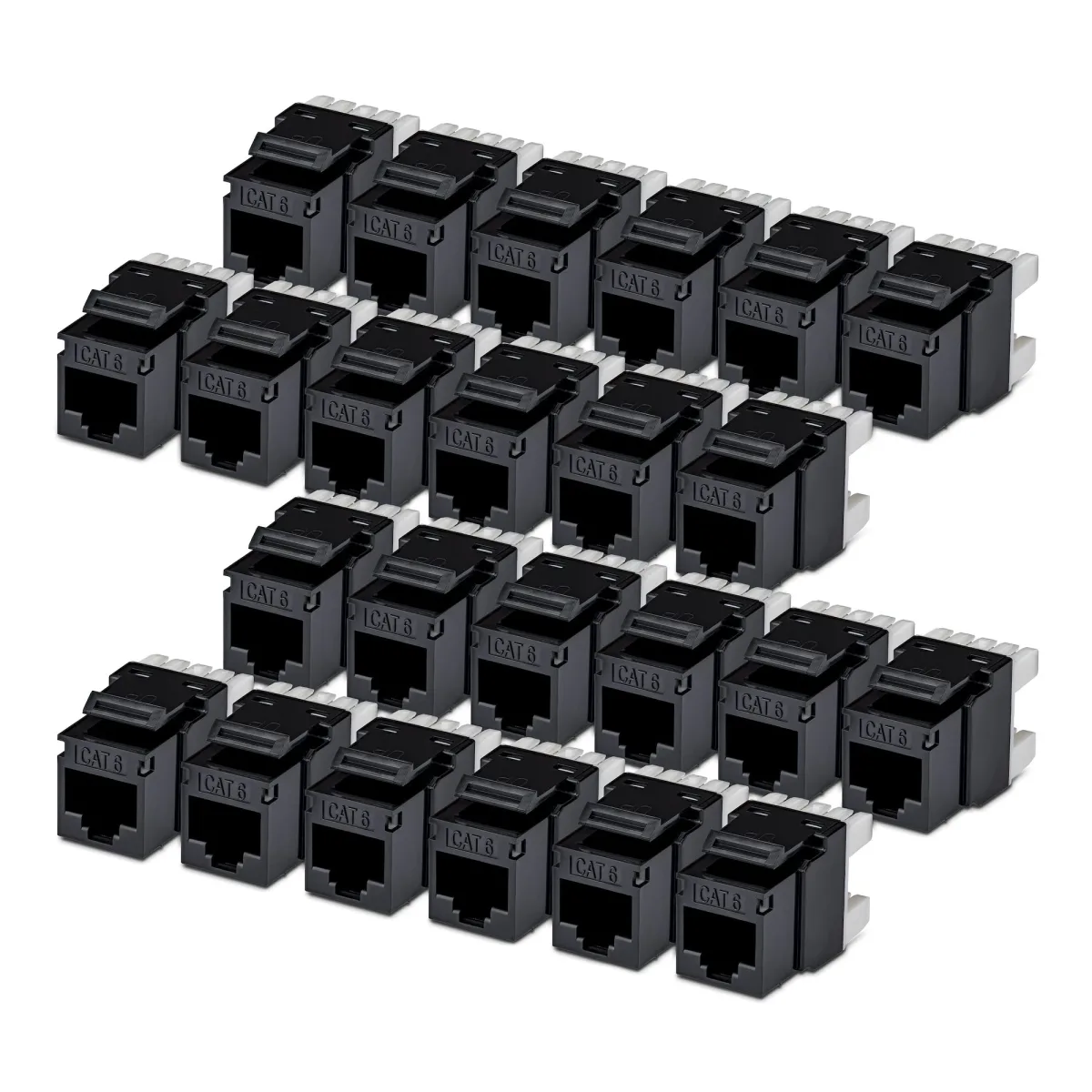 Startech - Keystone jack - 180°, 110 punch down - CAT 6 - UTP - RJ-45 - black - TAA Compliant (pack of 24)