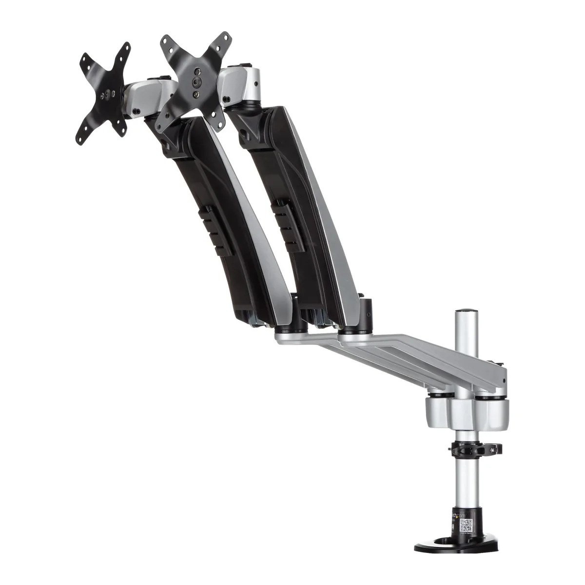 Startech Desk Mount Dual Monitor Arm - Full Motion Articulating Arms - Premium Dual Monitor Stand - For up to 30" (19.8lb/9kg) VESA Mount Monitors - Tool-less Assembly - Steel & Aluminum - Mounting kit (desk mount, grommet clamp) - full-motion - for LCD display - plastic, aluminium, steel - black, silver - screen size: 30"