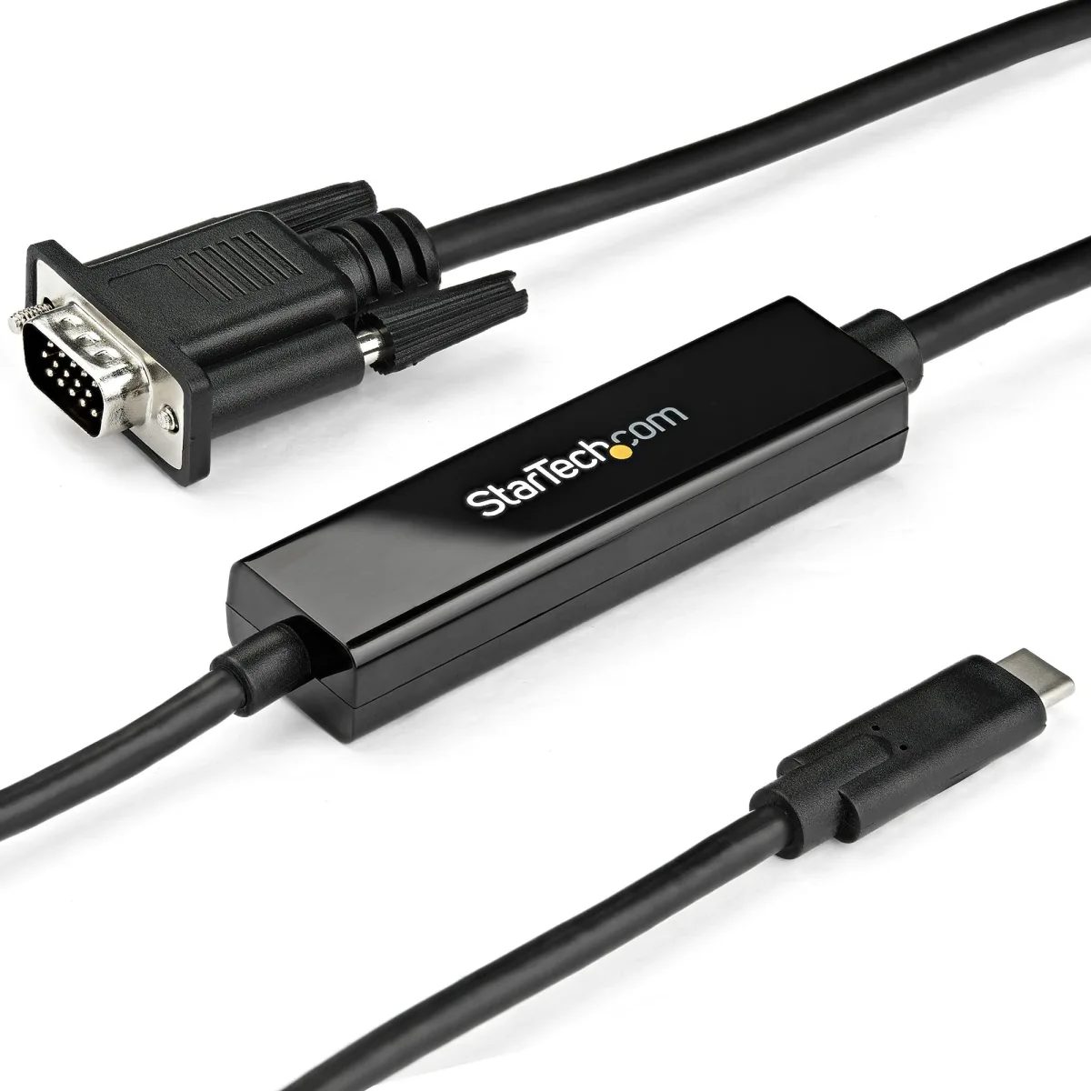 StarTech 3ft (1m) USB C to VGA Cable, 1920x1200/1080p USB Type C to VGA Video Active Adapter Cable, Thunderbolt 3 Compatible, Laptop to VGA Monitor/Projector, DP Alt Mode HBR2 Cable - 1m USB-C Video Cable (CDP2VGAMM1MB)