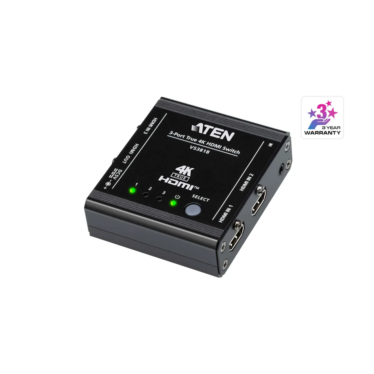 ATEN VS381B - Video/audio switch - 3 x HDMI - desktop - for ATEN VP2730, VanCryst VS184B