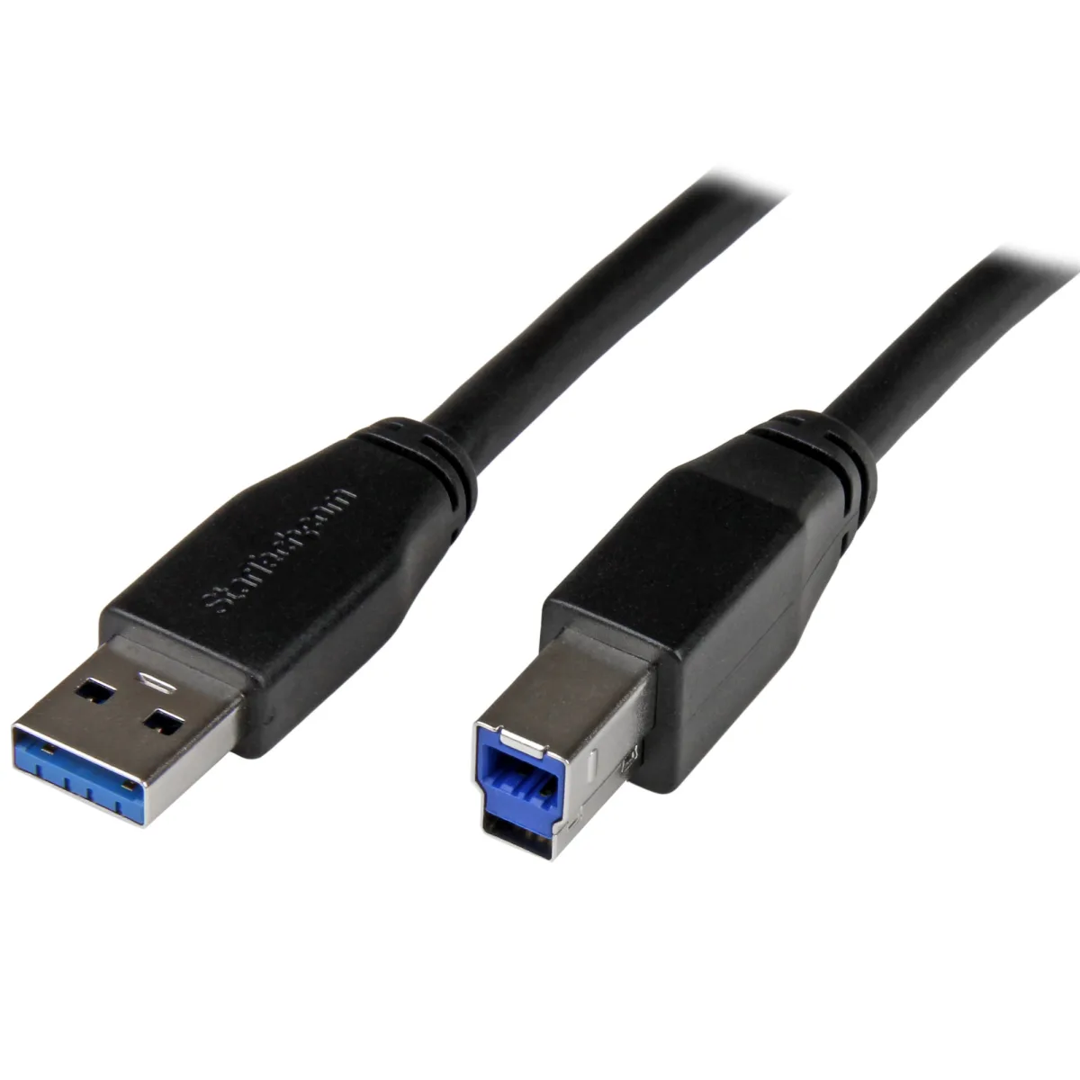 StarTech 5m 15 ft Active USB 3.0 USB-A to USB-B Cable - M/M - USB A to B Cable - USB 3.1 Gen 1 (5 Gbps) (USB3SAB5M) - USB cable - USB Type B (M) to USB Type A (M) - USB 3.0 - 5 m - molded - black - for P/N: ST1030USBM