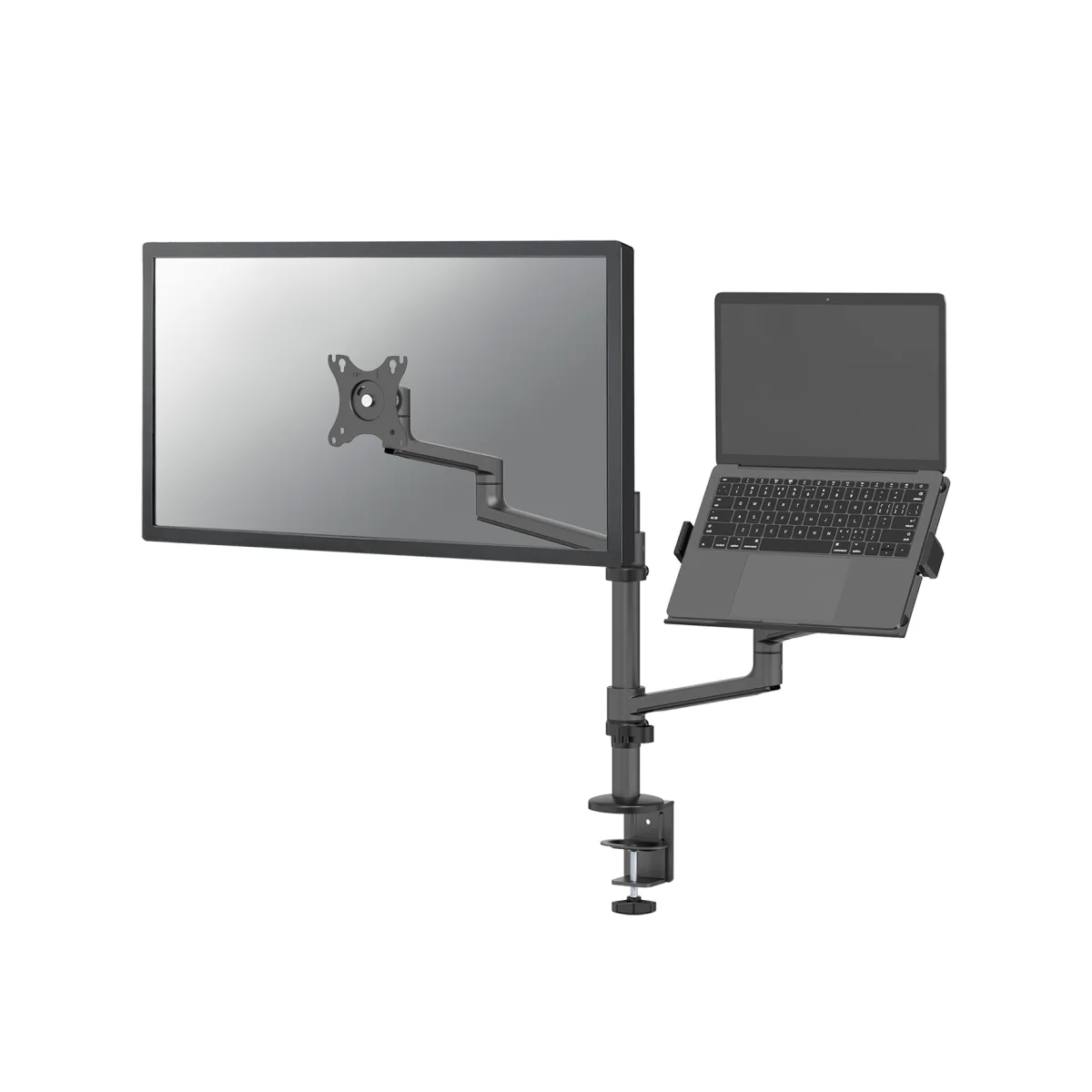 Neomounts FPMA-D550D - Mounting kit - full-motion - for 2 LCD displays - steel - black - screen size: 10"-32" - clamp mountable, grommet, desk-mountable