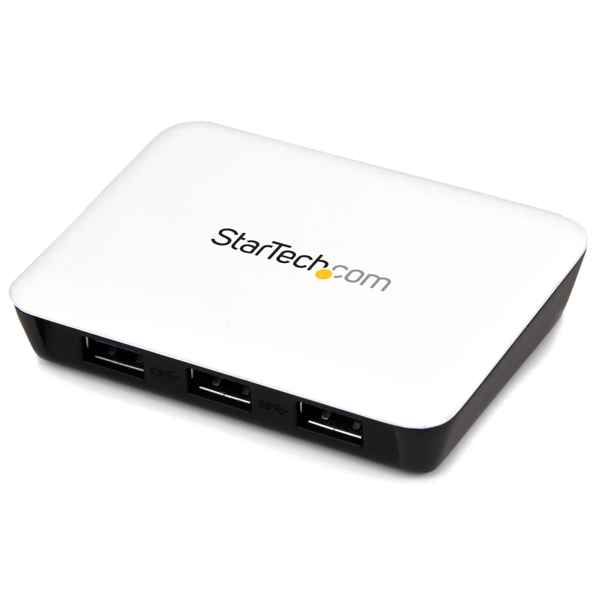 Startech USB 3.0 to Gigabit Ethernet NIC Network Adapter with 3 Port Hub - White - USB 3 Ethernet Adapter - USB Charging Hub (ST3300U3S)
