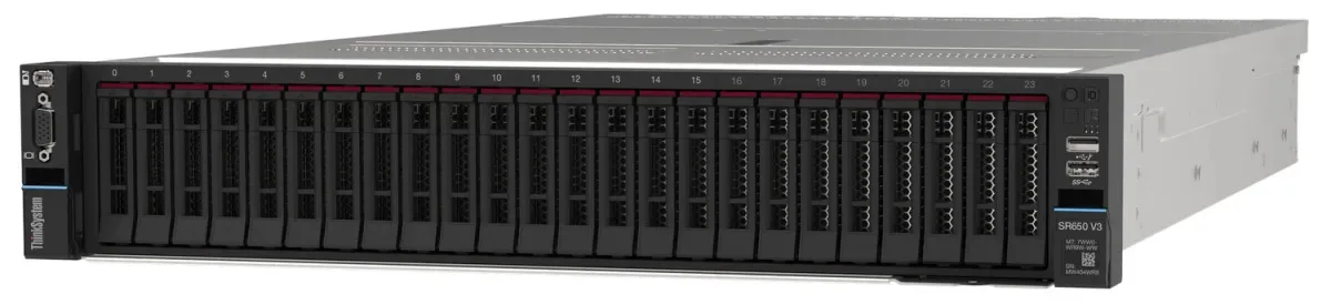 Lenovo ThinkSystem SR650 V3 7D76 - Server - rack-mountable 2U - 2-way - 1 x Xeon Gold 5515+ / up to 4.1 GHz - RAM 32 GB - SAS - hot-swap 2.5" bay(s) - no HDD - AST2600 - no OS - monitor: none