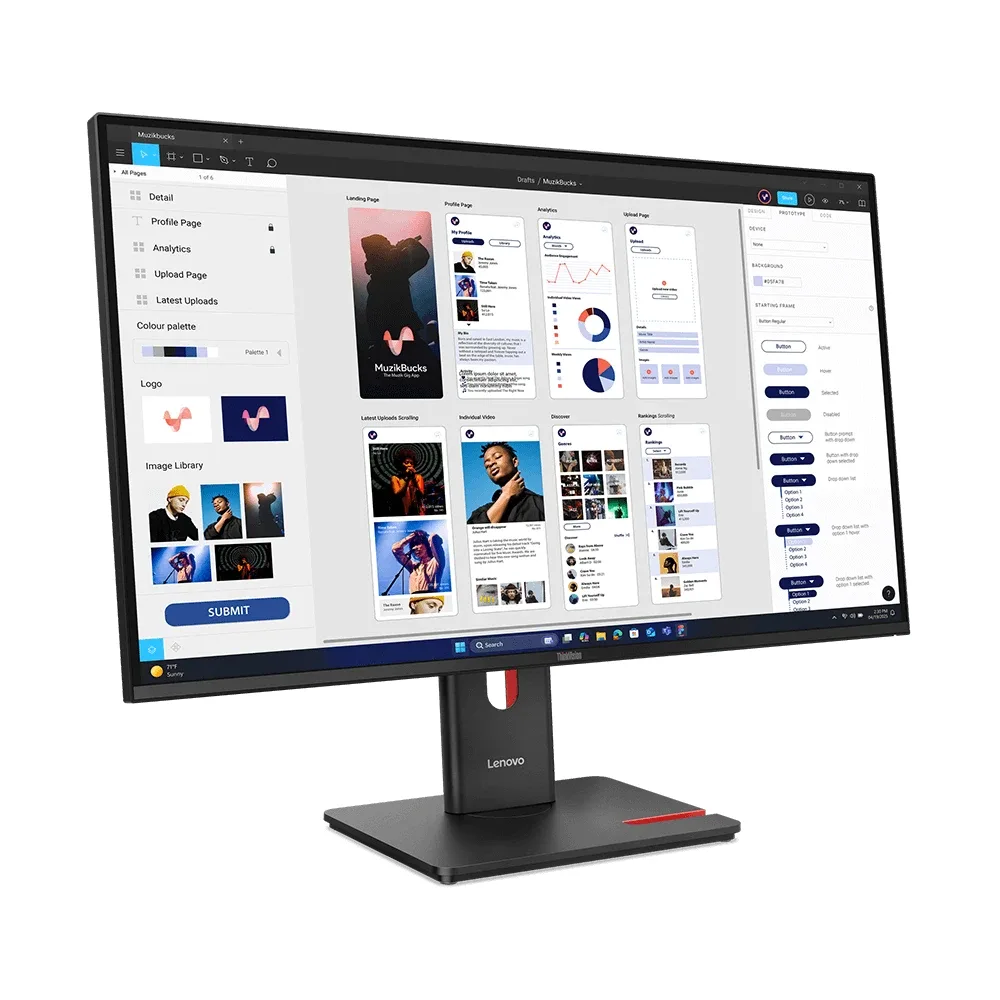 Lenovo ThinkVision T32UD-40 - LED monitor - 32" (31.5" viewable) - 3840 x 2160 4K @ 75 Hz - IPS - 350 cd/m² - 1500:1 - 4 ms - HDMI, DisplayPort, USB-C - eclipse black