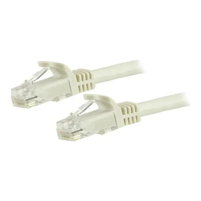 Startech 15m CAT6 Ethernet Cable, 10 Gigabit Snagless RJ45 650MHz 100W PoE Patch Cord, CAT 6 10GbE UTP Network Cable w/Strain Relief, White, Wiring is UL Certified/TIA - Category 6 - 24AWG (N6PATC15MWH)