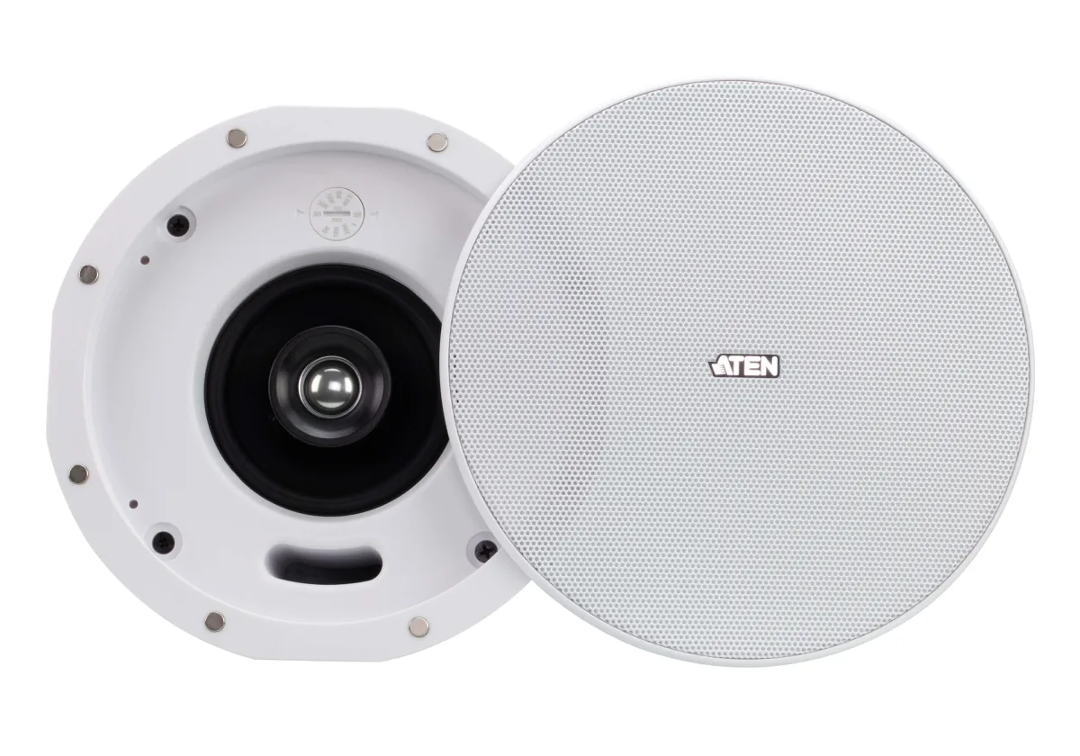 ATEN AS104 - Speaker - 30 watt - 2-way - coaxial - 4" - white (grille colour - white) (pack of 2)