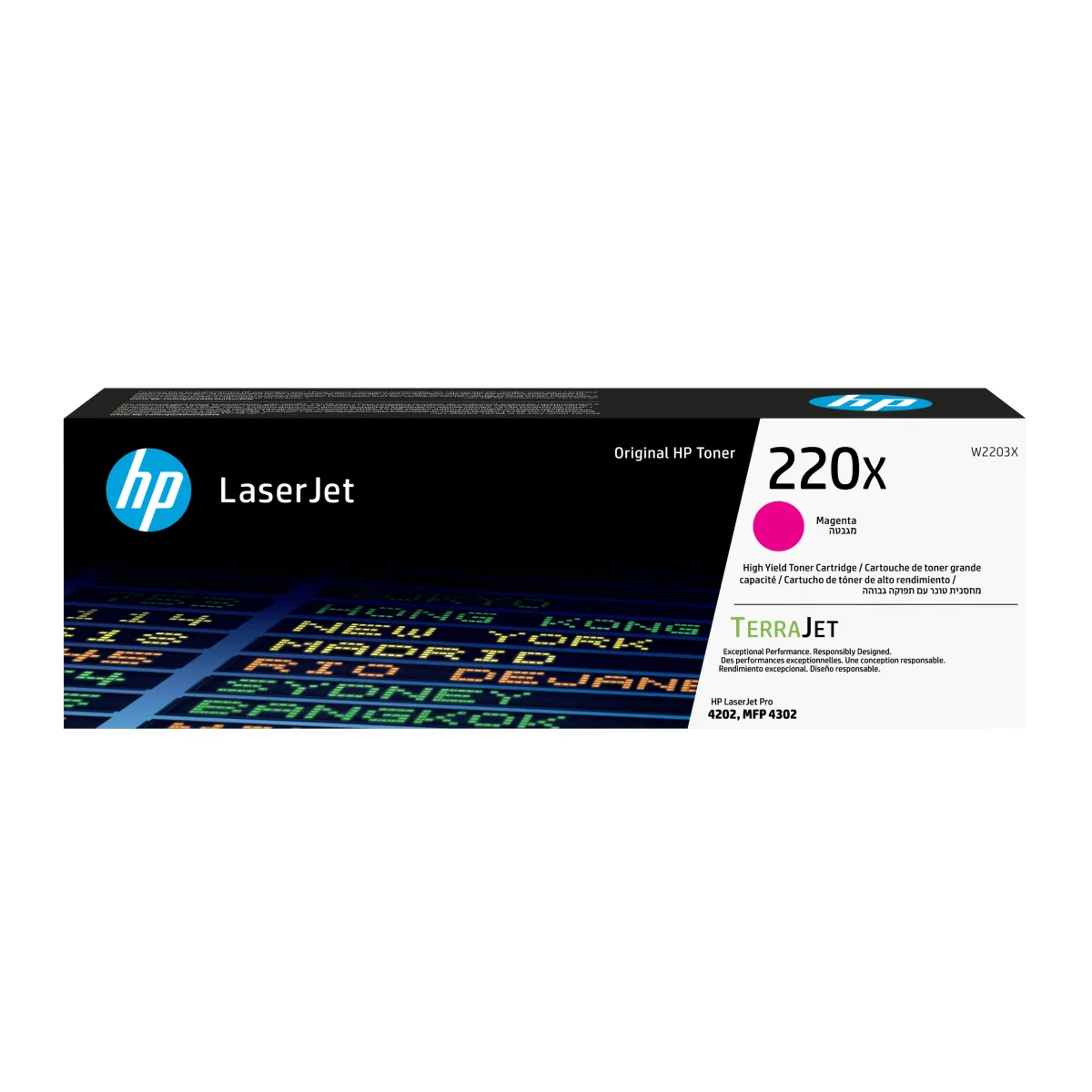 HP 220X - Magenta - original - LaserJet - toner cartridge (W2203X) - for Color LaserJet Pro MFP 4301, MFP 4303