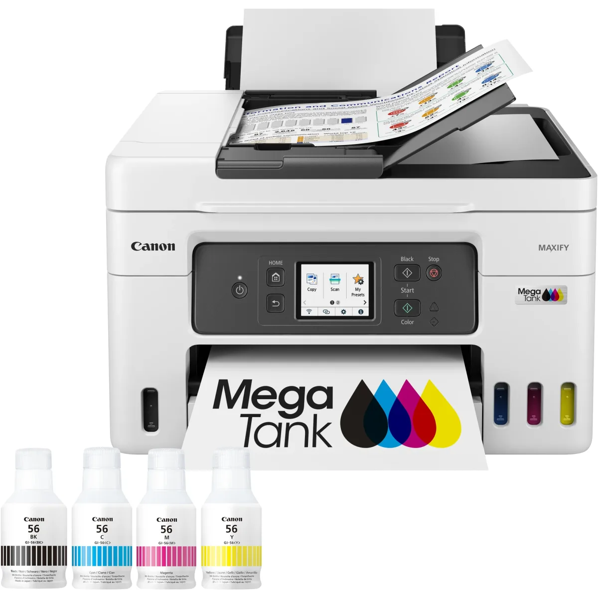Canon MAXIFY GX4050 - Multifunction printer - colour - ink-jet - refillable - Legal (216 x 356 mm) (original) - A4/Legal (media) - up to 18 ipm (printing) - 350 sheets - 33.6 Kbps - USB 2.0, Wi-Fi(ac)