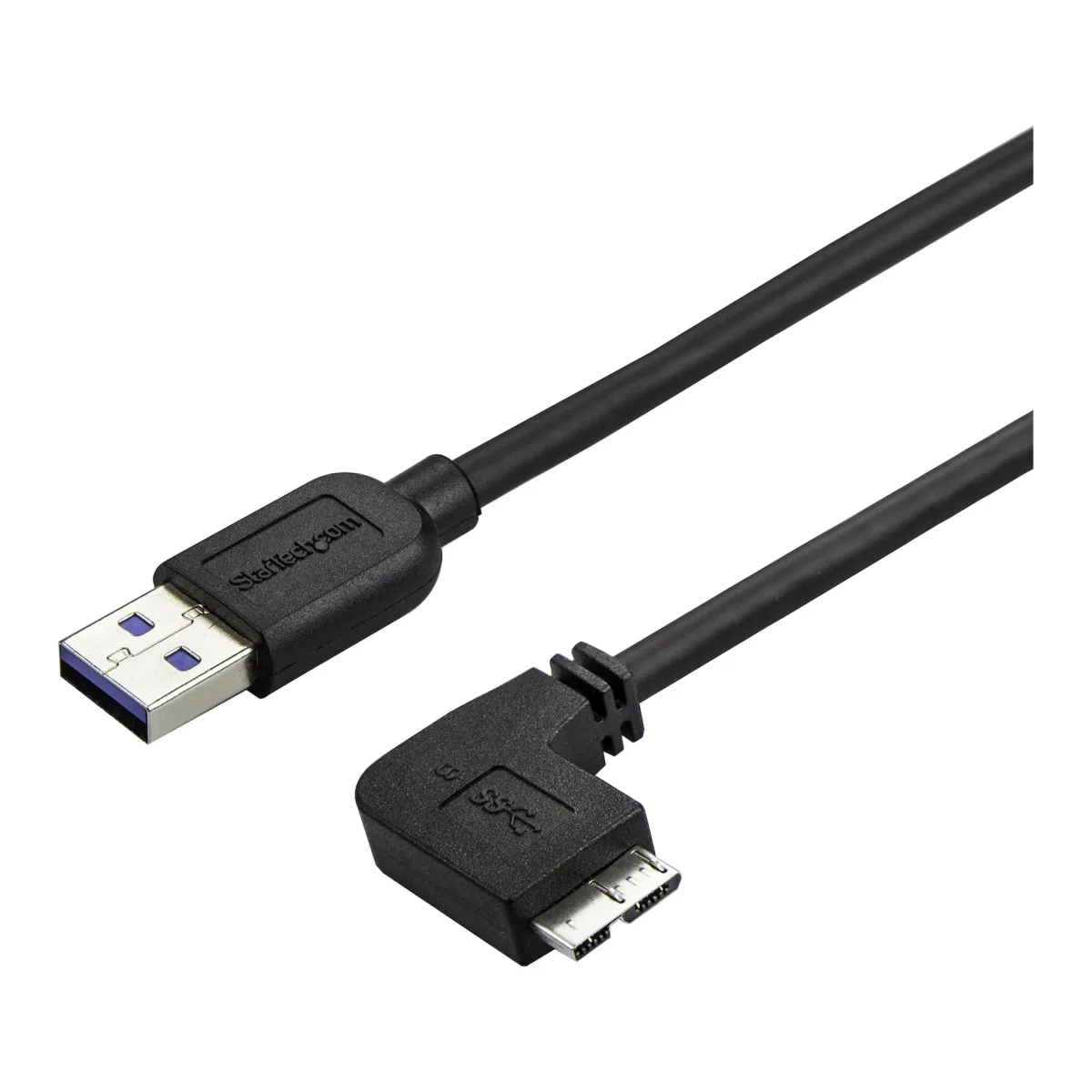 StarTech 0.5m 20in Slim Micro USB 3.0 Cable M/M - Right-Angle Micro-USB - USB 3.0 A to Micro B - Angled Micro USB 3.1 Gen 1 5Gbps (USB3AU50CMRS)