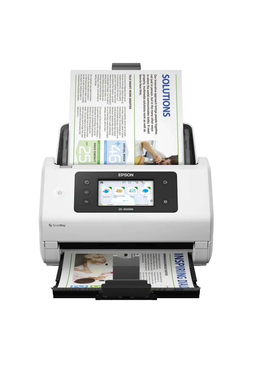 Epson WorkForce DS-900WN - Document scanner - Duplex - A4/Legal - 600 dpi x 600 dpi - up to 70 ppm (mono) / up to 70 ppm (colour) - ADF (100 sheets) - up to 11000 scans per day - Gigabit LAN, USB 3.2 Gen 1x1, Wi-Fi(ac)