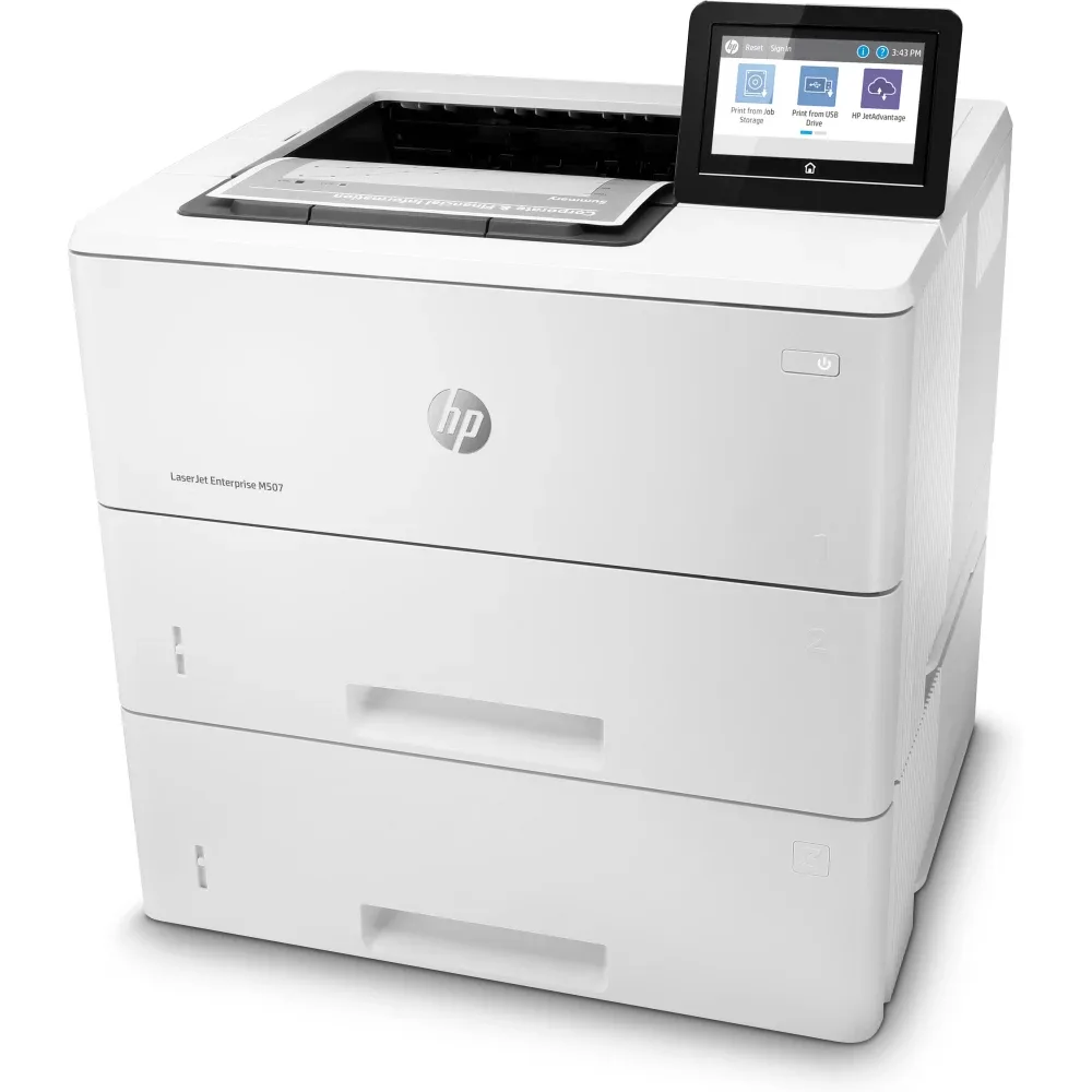 HP LaserJet Enterprise M507x - Printer - B/W - Duplex - laser - A4/Legal - 1200 x 1200 dpi - up to 43 ppm - capacity: 1200 sheets - USB 2.0, Gigabit LAN, Wi-Fi(n), USB 2.0 host, Bluetooth LE