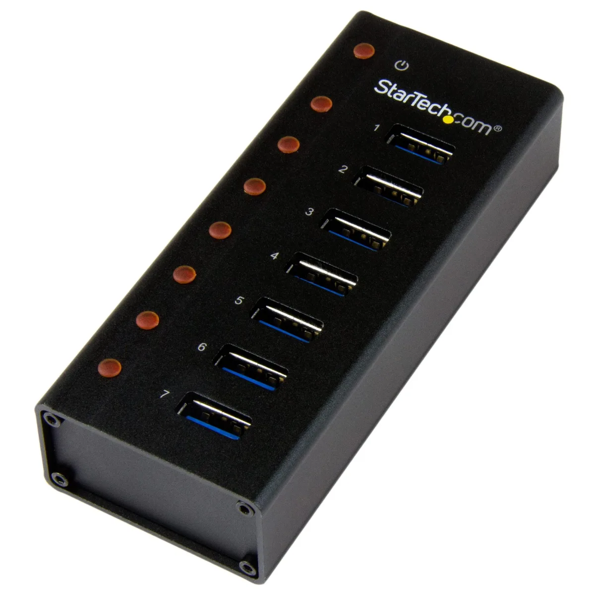 Startech 7 Port USB 3.0 Hub (5 Gbps) - Metal Enclosure - Desktop or Wall Mountable - Rugged & industrial Powered USB Expander and Splitter Hub (ST7300U3M) - Hub - 7 x SuperSpeed USB 3.0 - desktop, wall-mountable - for P/N: BNDTBUSB3142, PEXUS313AC2V, PEXUSB311A1E, PEXUSB312A2, PEXUSB314A2V, PEXUSB314A2V2