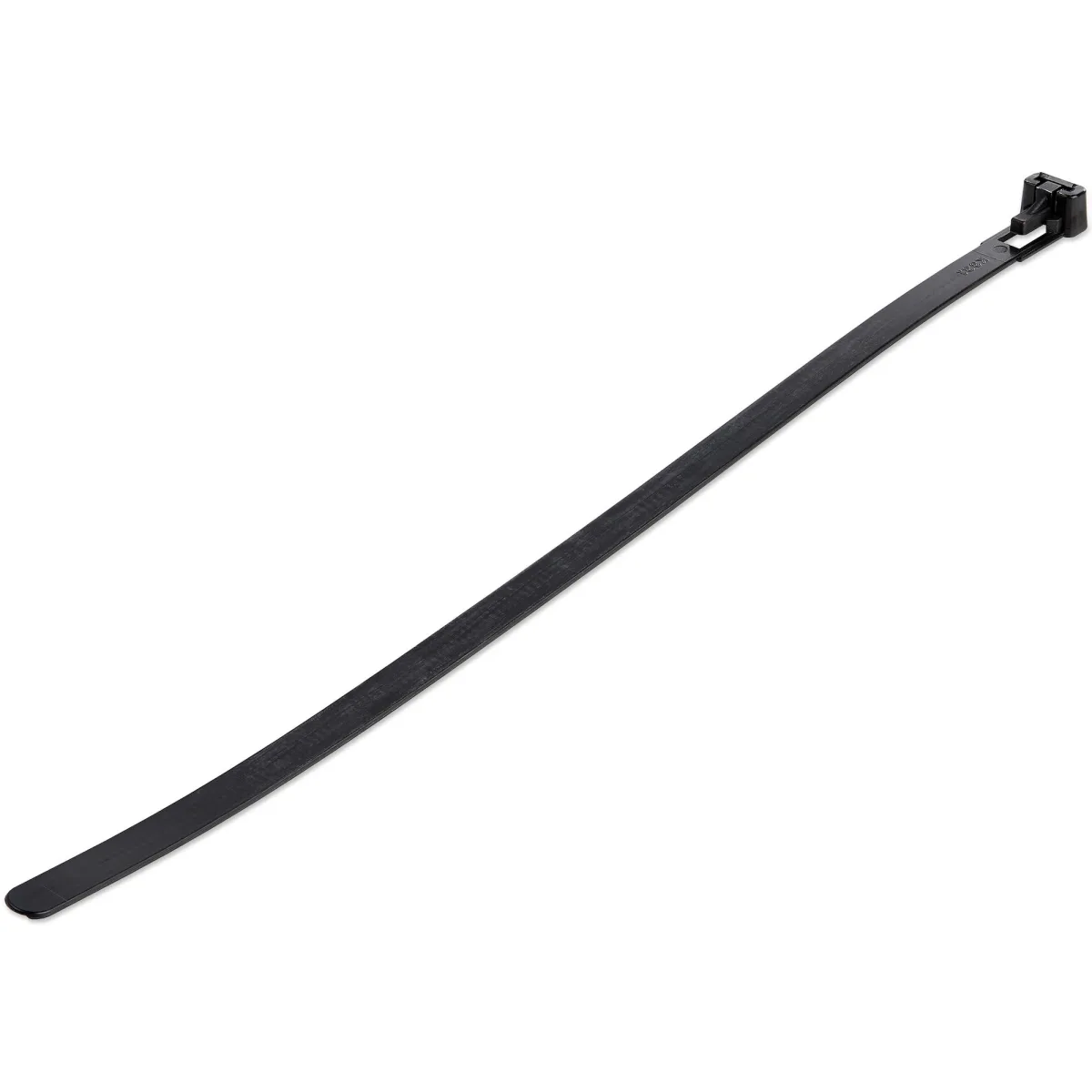 Startech 10"(25cm) Reusable Cable Ties, 1/4"(7mm) wide, 2-1/2"(65mm) Bundle Dia. 50lb(22kg) Tensile Strength, Releasable Nylon Ties, Indoor/Outdoor, 94V-2/UL Listed, 100 Pack, Black - Nylon 66 Plastic - TAA (CBMZTRB10BK)