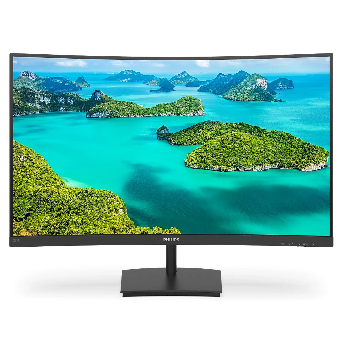 Philips E-line 271E1SCA - LED monitor - curved - 27" - 1920 x 1080 Full HD (1080p) @ 75 Hz - VA - 250 cd/m² - 3000:1 - 4 ms - HDMI, VGA - speakers - textured black