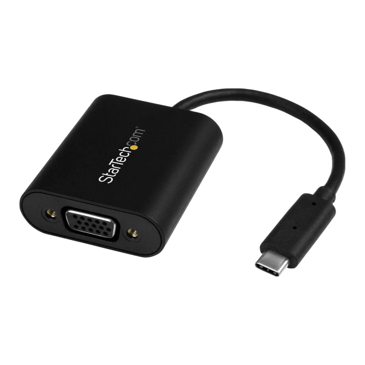 StarTech USB-C to VGA Adapter - 1920x1200 - USB C Adapter - USB Type C to VGA Monitor / Projector Adapter (CDP2VGASA) - External video adapter - USB-C - D-Sub
