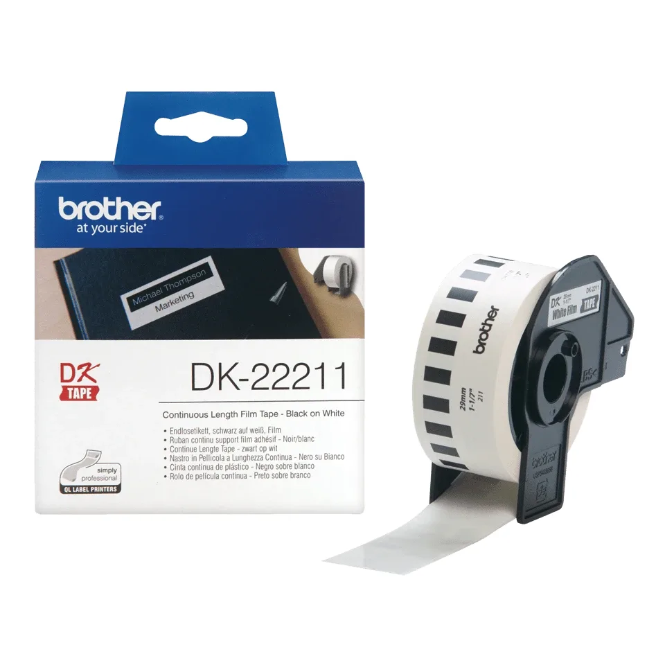 Brother DK22211 Cinta Continua Blanca Ancho 29MM Longitud 15.24M