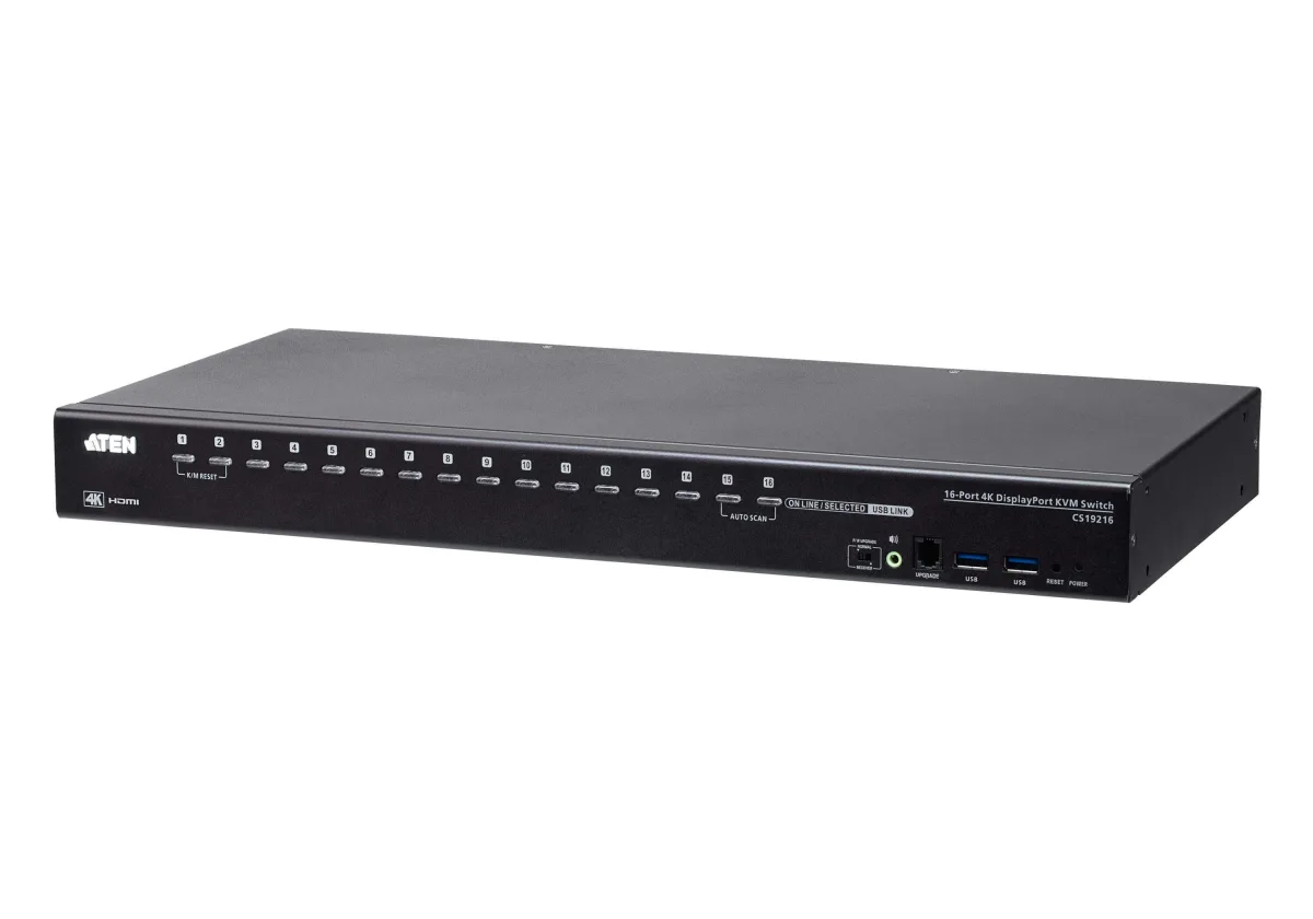 ATEN CS19216 - KVM / audio / USB switch - 16 x KVM / audio / USB - 1 local user - desktop, rack-mountable