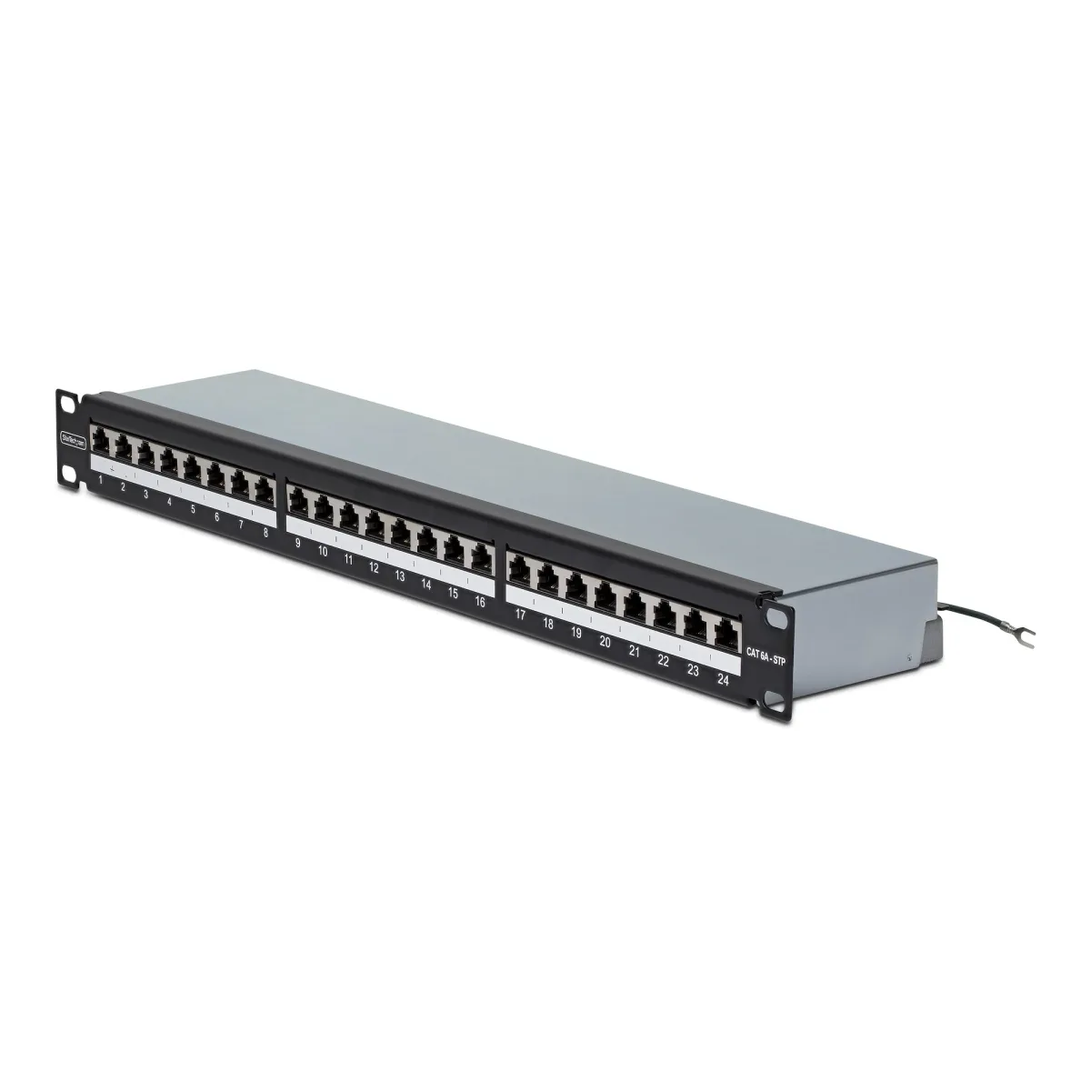 Startech - Patch panel - 110 punch-down - rack mountable - CAT 6a - STP - RJ-45 X 24 - silver - 1U - 19" - TAA Compliant