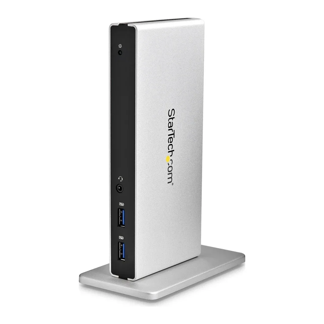 Startech Dual Monitor USB 3.0 Docking Station w/ DVI to VGA & HDMI Adapters, 5x USB 3.0 & Audio - Vertical DVI Dock for Mac & Windows (USB3SDOCKDD)