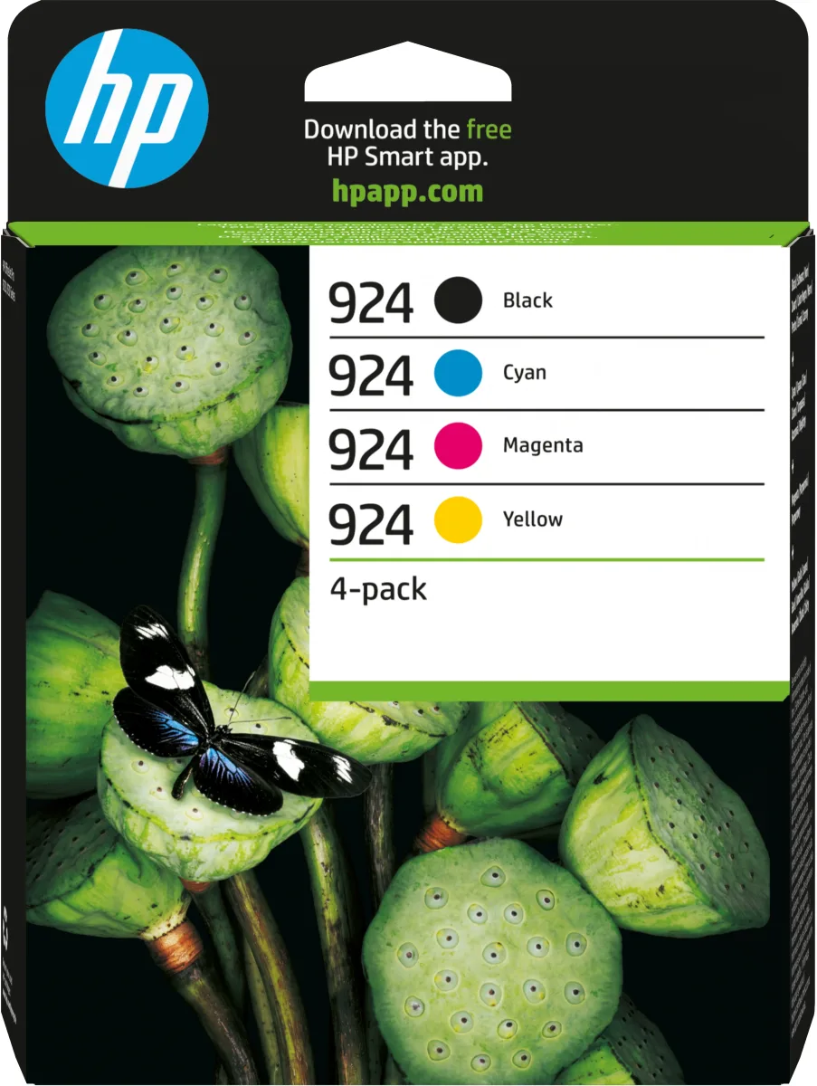 HP 924 CMYK ORIGINAL INK CARTRIDGE 4-PACK