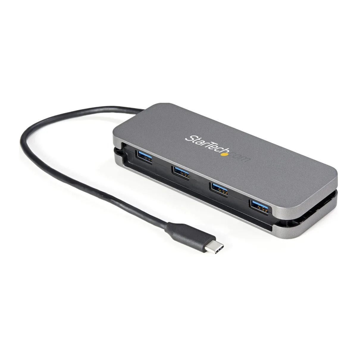 Startech 4 Port USB C Hub - 4x USB-A - 5Gbps USB 3.0 Type-C Hub (USB 3.2/3.1 Gen 1) - Bus Powered - 11" Long Cable w/ Cable Management (HB30CM4AB) - Hub - 4 x USB 3.2 Gen 1 - desktop