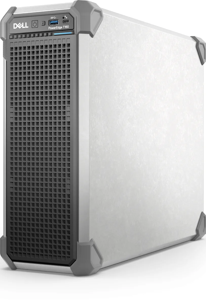 PowerEdge T160 Intel Xeon 6 Performance 6315P 2.8G, 4C/4T, 12M Cache, Turbo, (55W) DDR5-4800 1x 16GB UDIMM, 5600MT/s ECC 1x 2TB Hard Drive SATA 6Gbps 7.2K RPM 512n 3.5in  no Graphics    PowerEdge T160 Motherboard with Broadcom 5720 Dual Port 1Gb On-Board LOM, MLK C20, No RAID with Embedded SATA for SATA HDDs or SATA SSDs (Mixed Drive Types Allowed) No Controller iDRAC9, Enterprise 16G   UK Power Cord, 2M, C13, 250V, 10 Amps   Black 3Y Basic Onsite