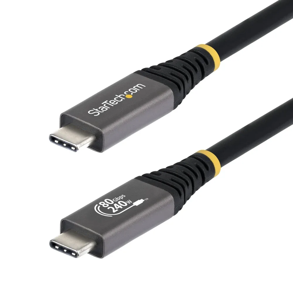 StarTech - USB cable - USB-C (M) to USB-C (M) - USB4 / Thunderbolt / DisplayPort 2.1 - 1.01 m - 4K120Hz support, 8K60Hz support, extended power range (EPR), Power Delivery 3.1 support - black