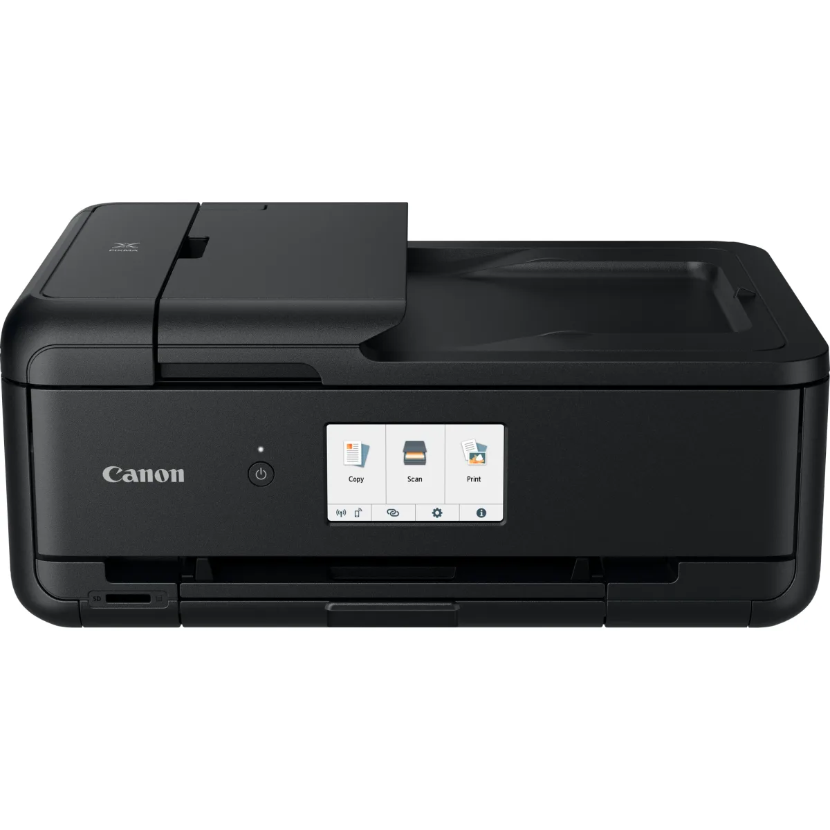 Canon TS9550a A3/A4 Colour MFP. A3 Printing, A4 scanning. 20 Page ADF, Up to 4800 x 1200 dpi. Auto Duplex Print (A4, A5, B5, Letter - Plain Paper). CD/DVD disc printing. USB, LAN, WIFI. Windows/MacOS, Android