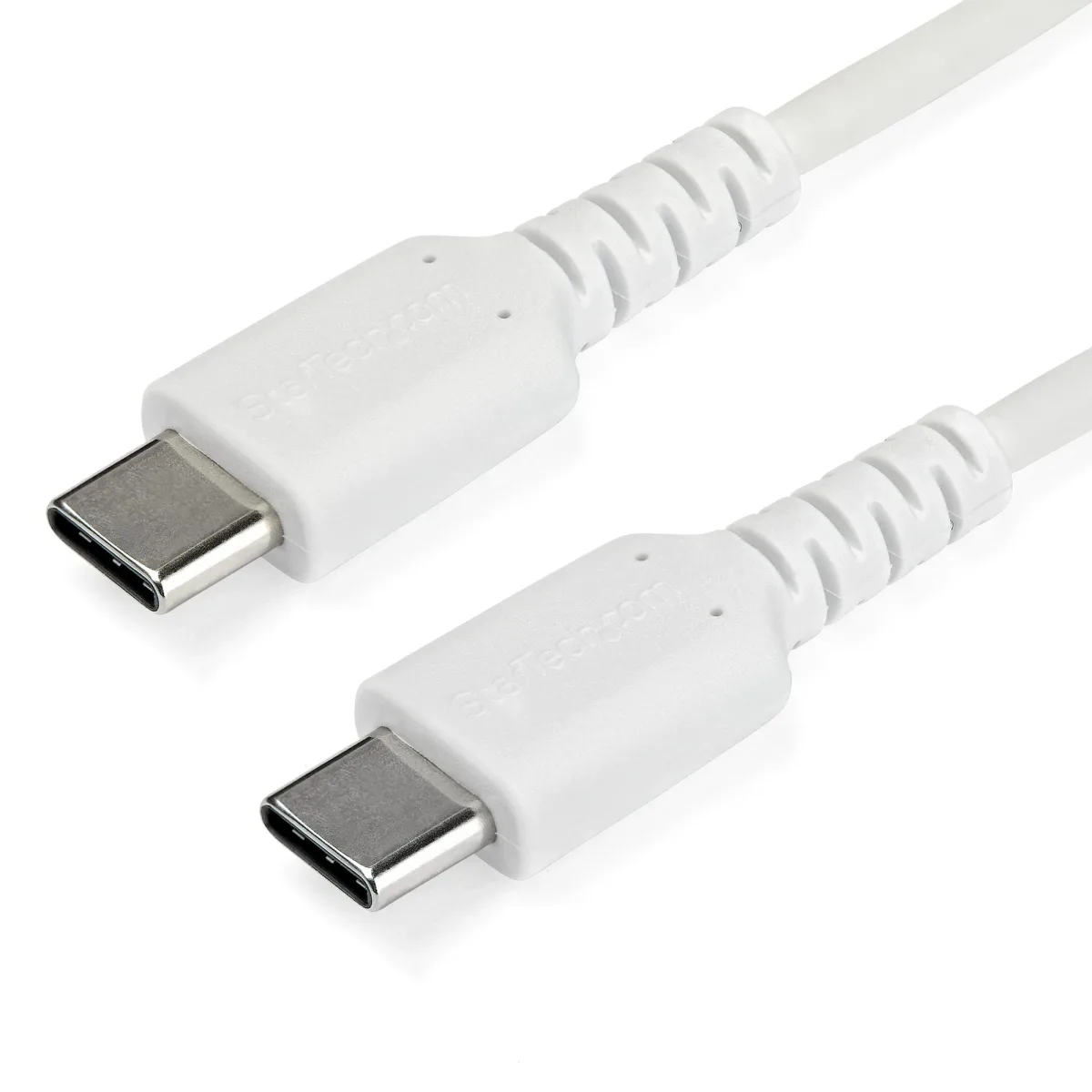 StarTech 2m USB C Charging Cable, Durable Fast Charge & Sync USB 2.0 Type C to USB C Laptop Charger Cord, TPE Jacket Aramid Fiber M/M 60W White, Samsung S10, S20 iPad Pro MS Surface - Heavy Duty and Rugged - USB cable - USB-C (M) straight to USB-C (M) straight - Thunderbolt 3 / USB 2.0 - 2 m - white