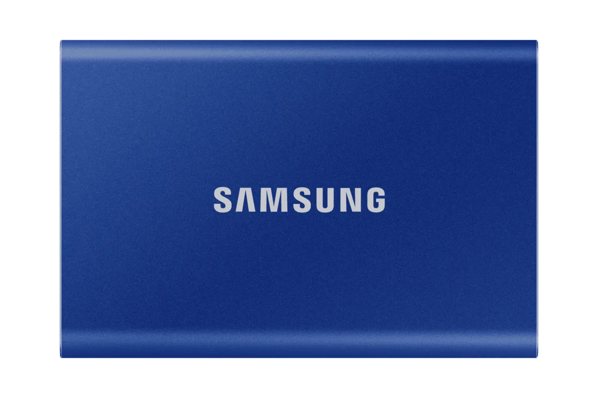 Samsung T7 MU-PC2T0H - SSD - encrypted - 2 TB - external (portable) - USB 3.2 Gen 2 (USB-C connector) - 256-bit AES - indigo blue