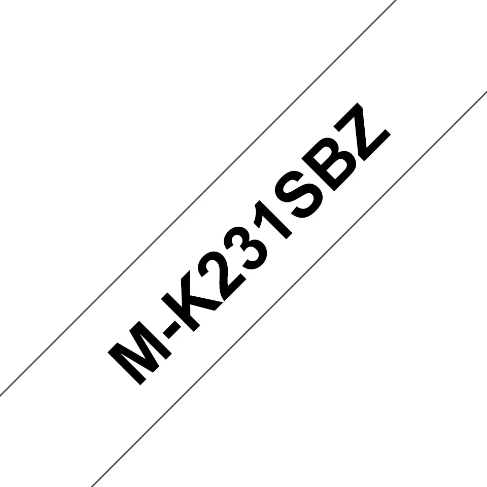 Brother M-K231SBZ - Black on white - Roll (1.2 cm x 4 m) 1 cassette(s) blister - non-laminated tape - for P-Touch PT-55, PT-65, PT-75, PT-80, PT-85, PT-BB4