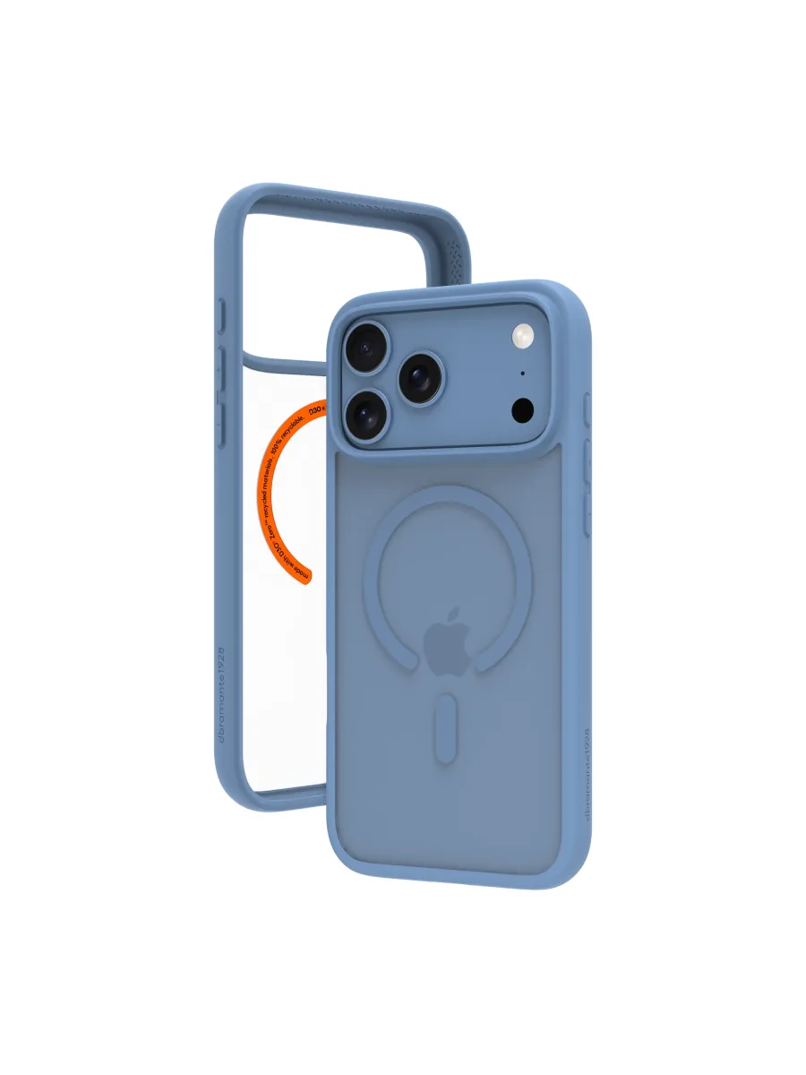 dbramante1928 Grenen Ultra - Protective cover for mobile phone - MS - MagSafe compatibility - D3O, plastic - frosted clear, blue - for Apple iPhone 17 Pro Max, 18 Pro Max