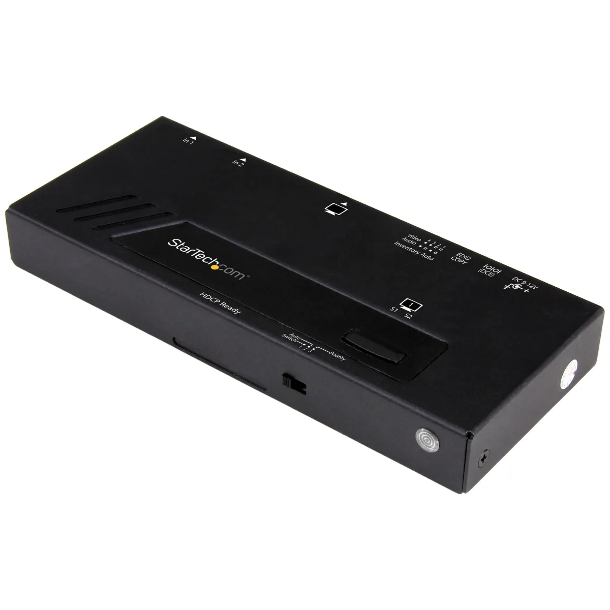 Startech 2-Port HDMI Automatic Video Switch - 4K 2x1 HDMI Switch with Fast Switching, Auto-Sensing and Serial Control (VS221HD4KA) - Video/audio switch - 2 x HDMI - desktop
