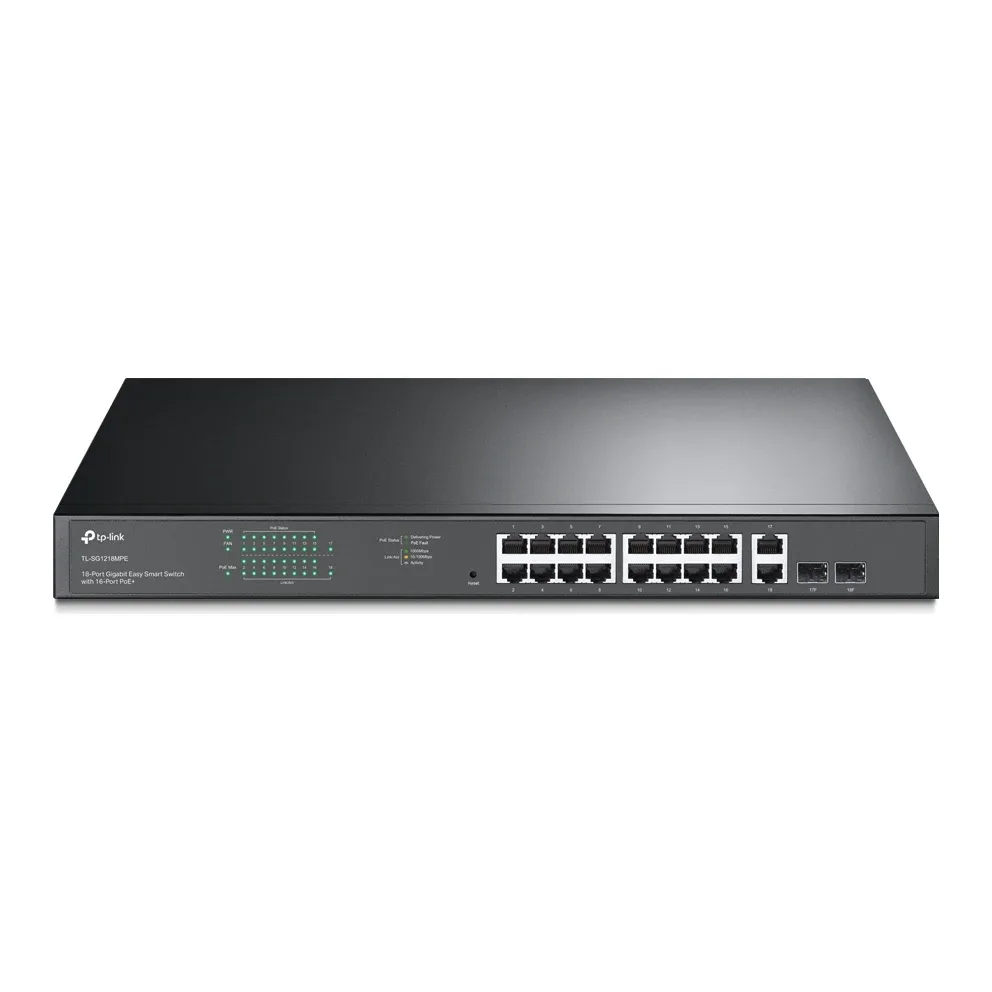TP-Link TL-SG1218MPE 18-Port Metal Gigabit Easy Smart PoE Switch with 16-Port PoE+ (250W)