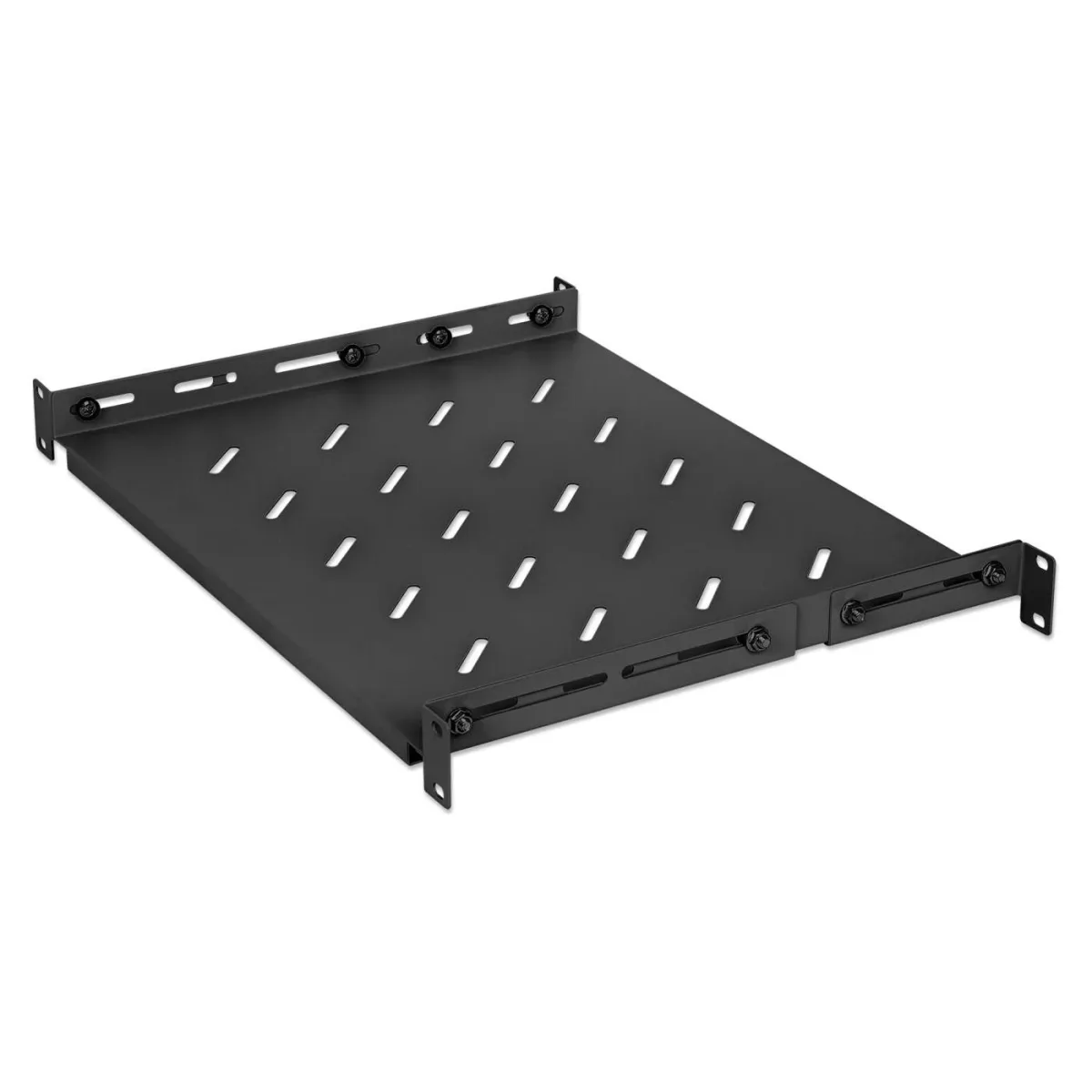 Intellinet 714082 19" Fixed Shelf 1U 350MM Adjus -350 to 550MM Max 20KG Black